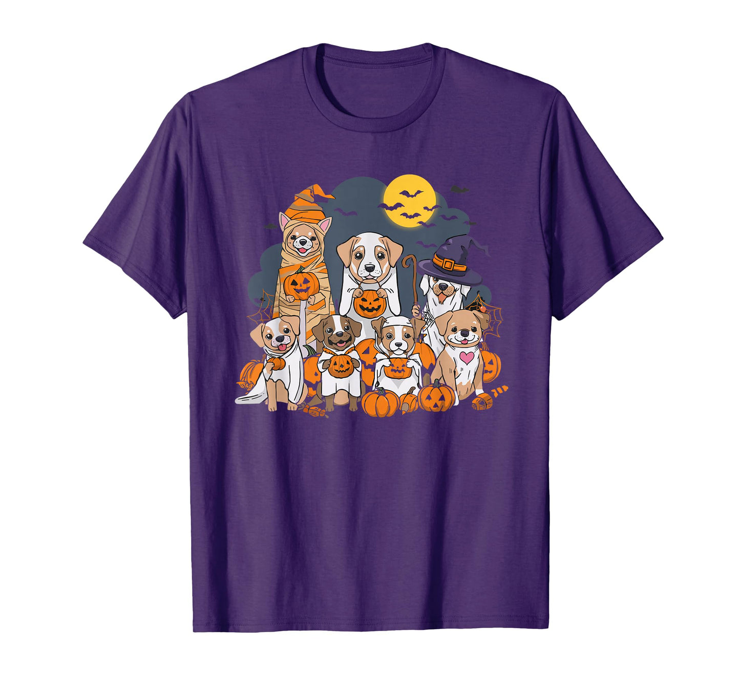 Cute Mummy Witch Ghost Halloween Dog Costume Men Women Kids T-Shirt