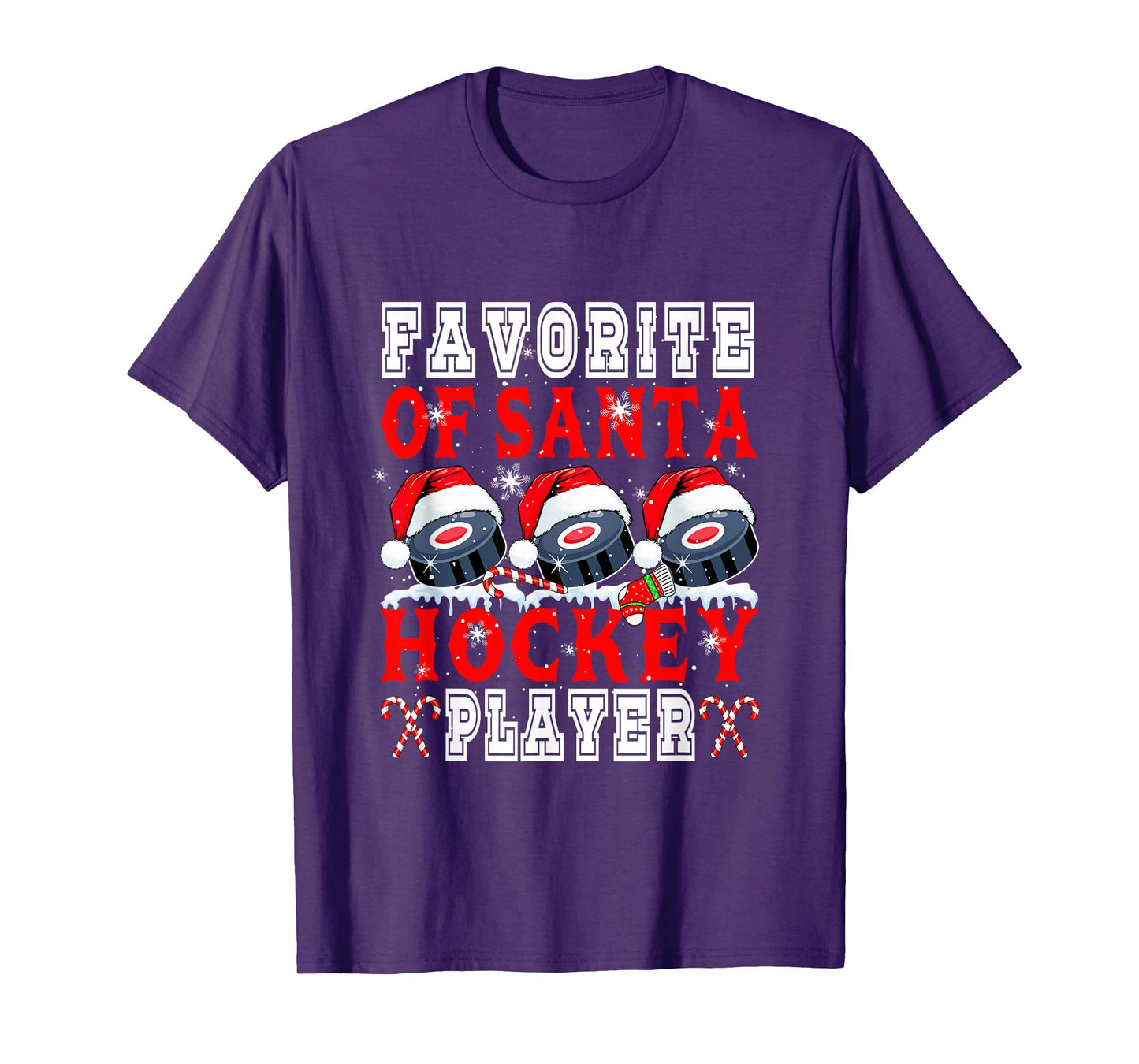 Favorite of Xmas Santa Funny Hockey Player Matching Team T-Shirt