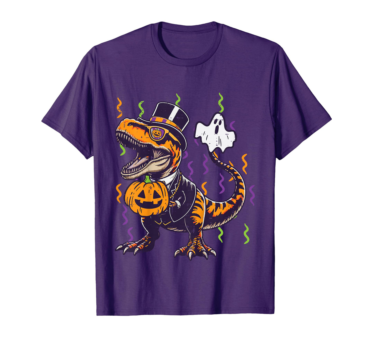 Kids Halloween Dino Suit Pumpkin Trex Costume Toddler Boys Kids T-Shirt
