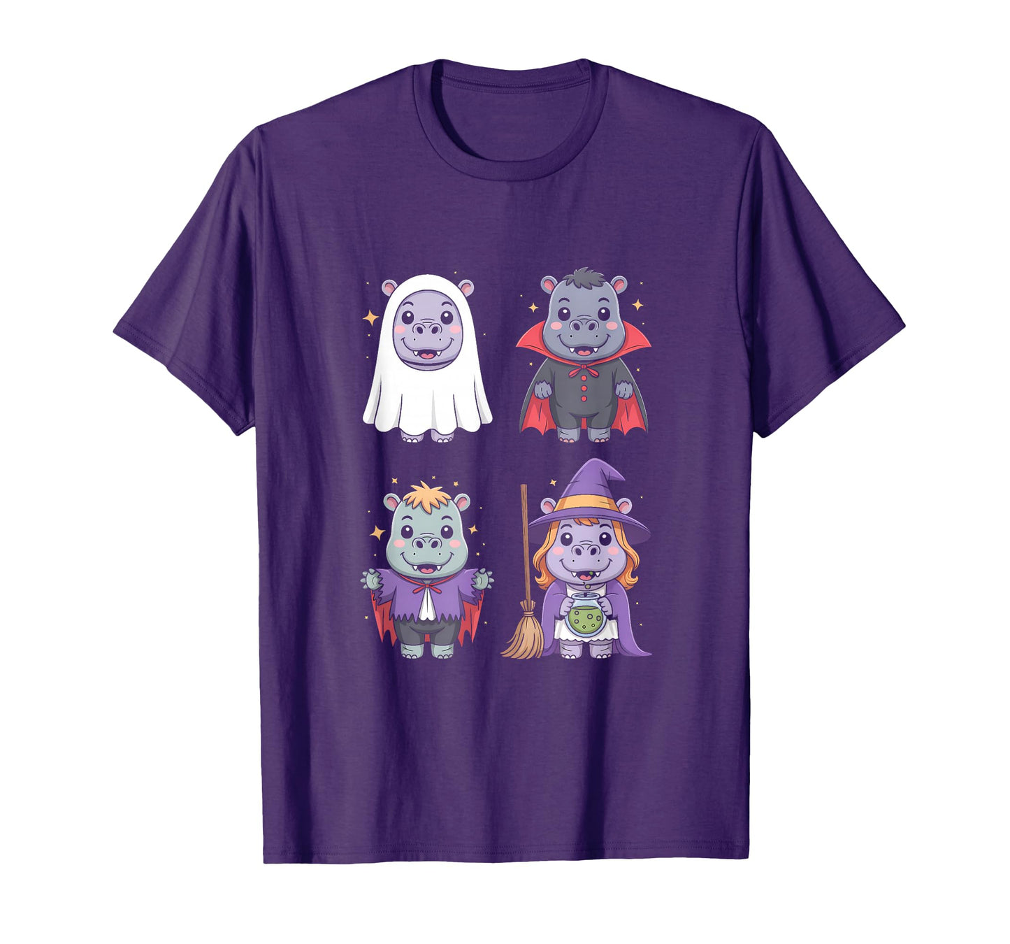 Hippo Ghost Witch Zombie Halloween Costume T-Shirt