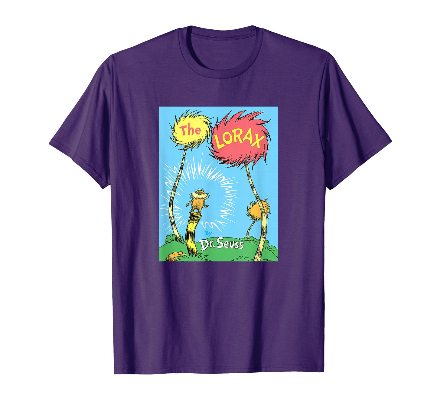 Dr. Seuss The Lorax Book Cover T-Shirt - Unisex-Adults, Black, Small