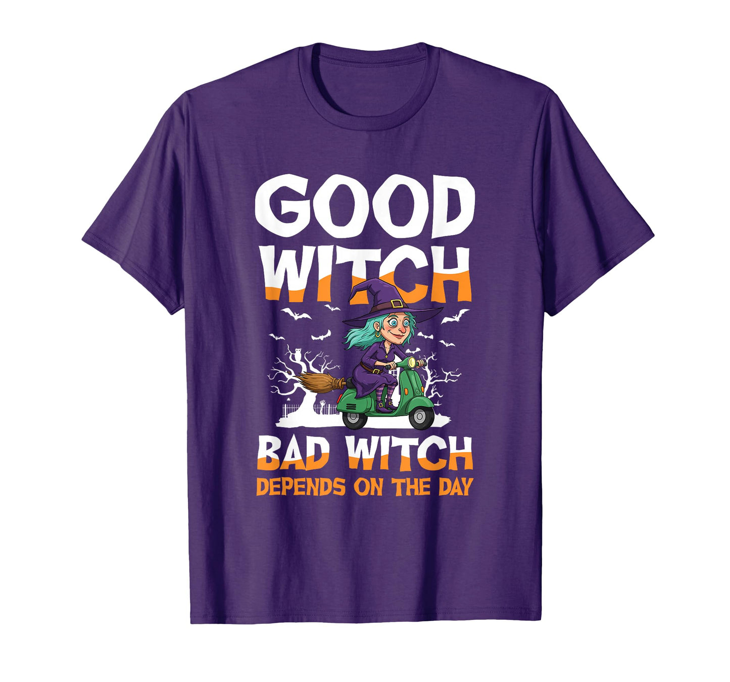 Good Witch Bad Witch Depends On The Day Halloween T-Shirt
