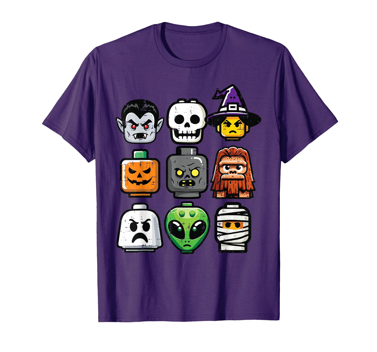 Halloween Brick Pumpkin Ghost Heads Costume Boys Kids Men T-Shirt