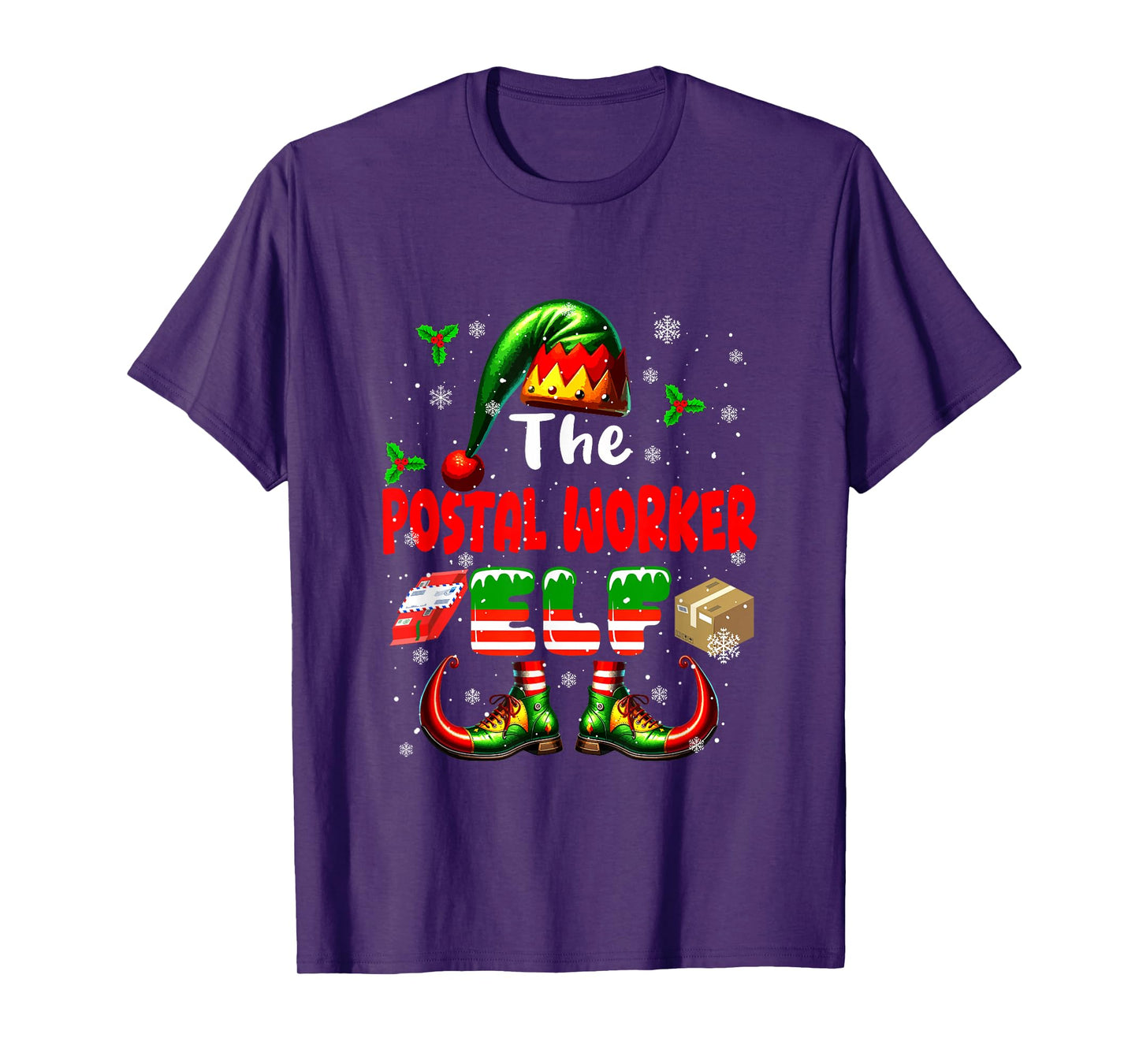 The Postal Worker Elf Christmas Job Team Matching Parties T-Shirt