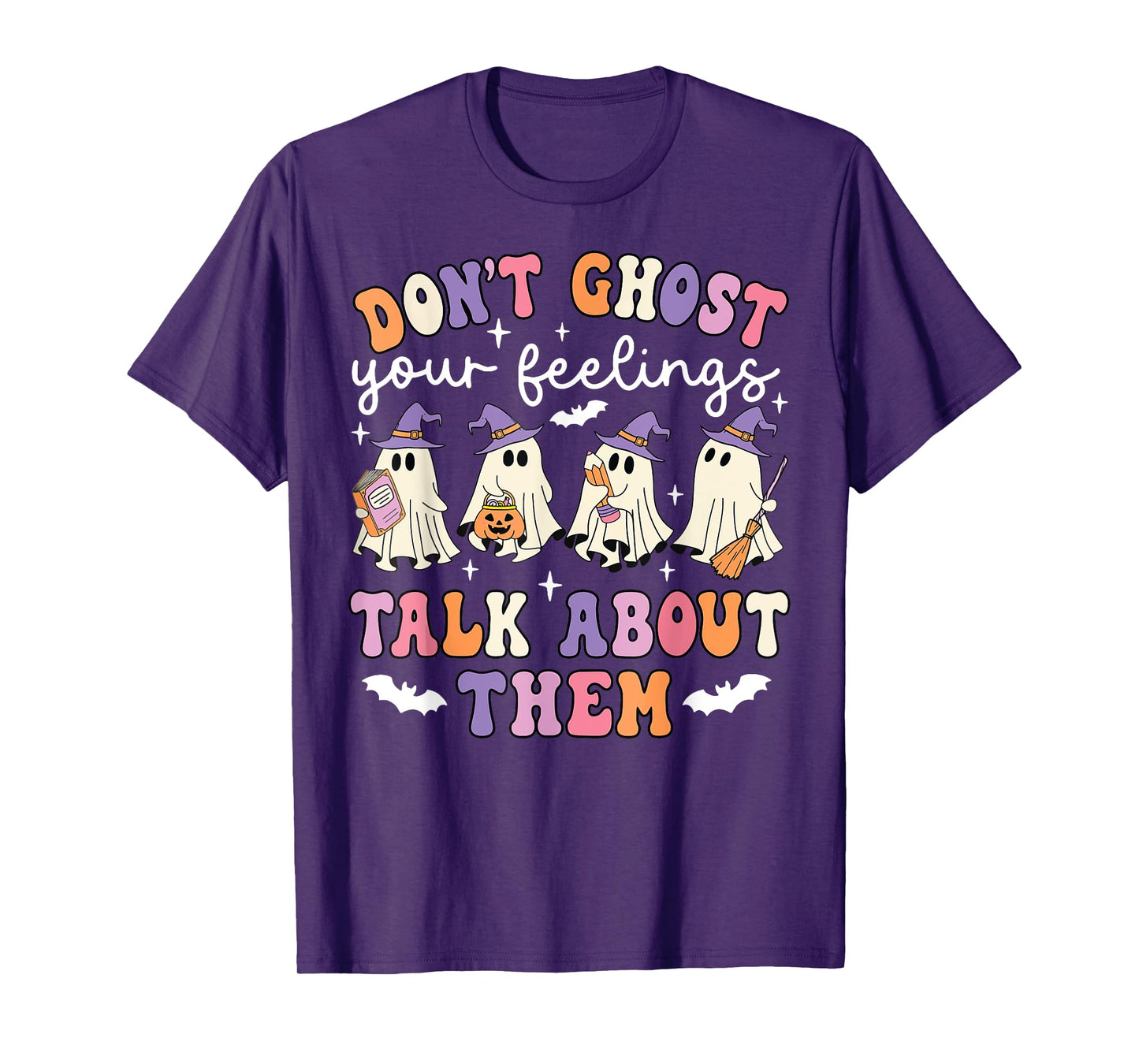 Halloween Spooky Do Not Ghost Your Feeling School Counselor T-Shirt