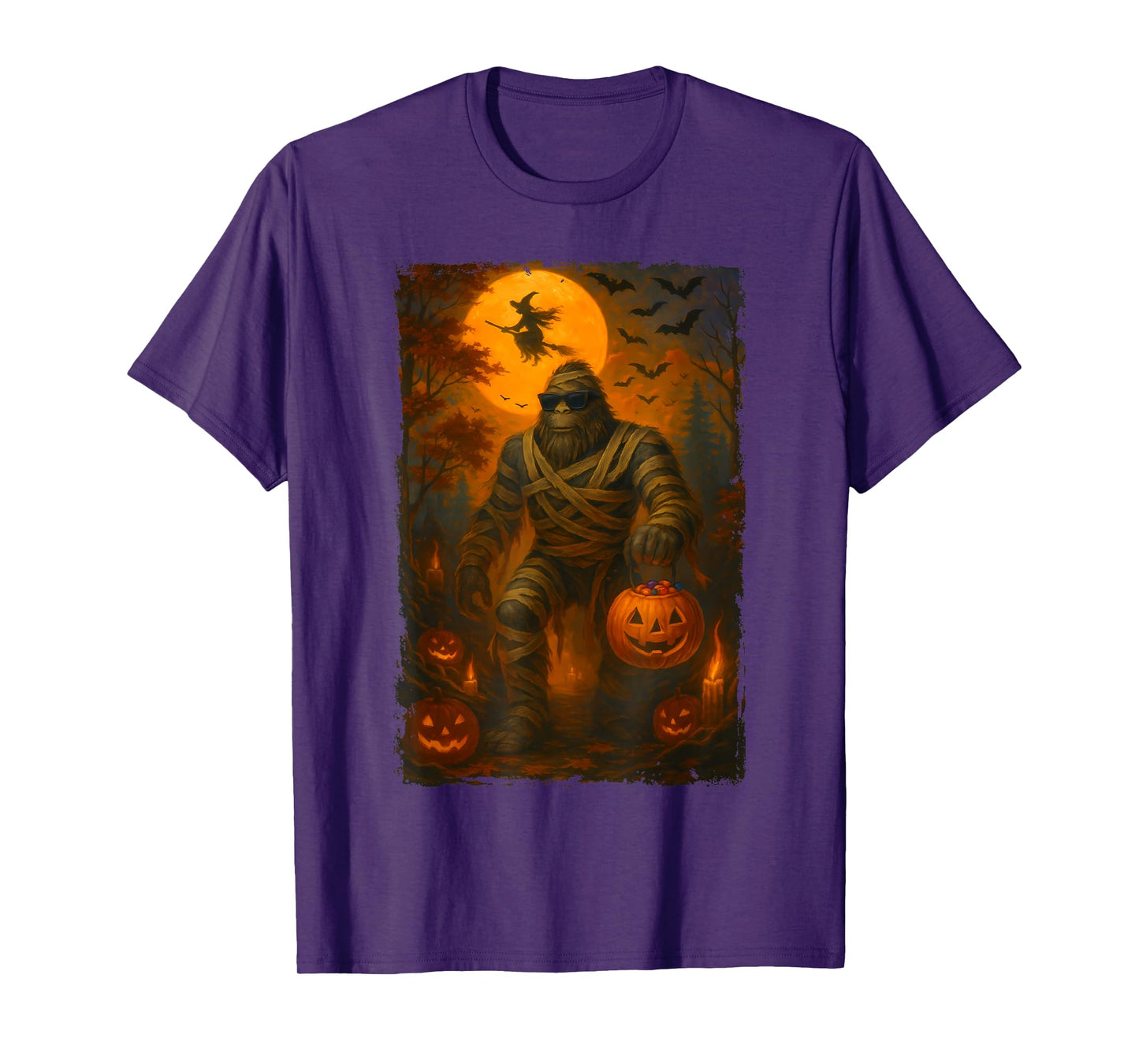 Funny Jack O Lantern Mummy Bigfoot Halloween Costume Men T-Shirt