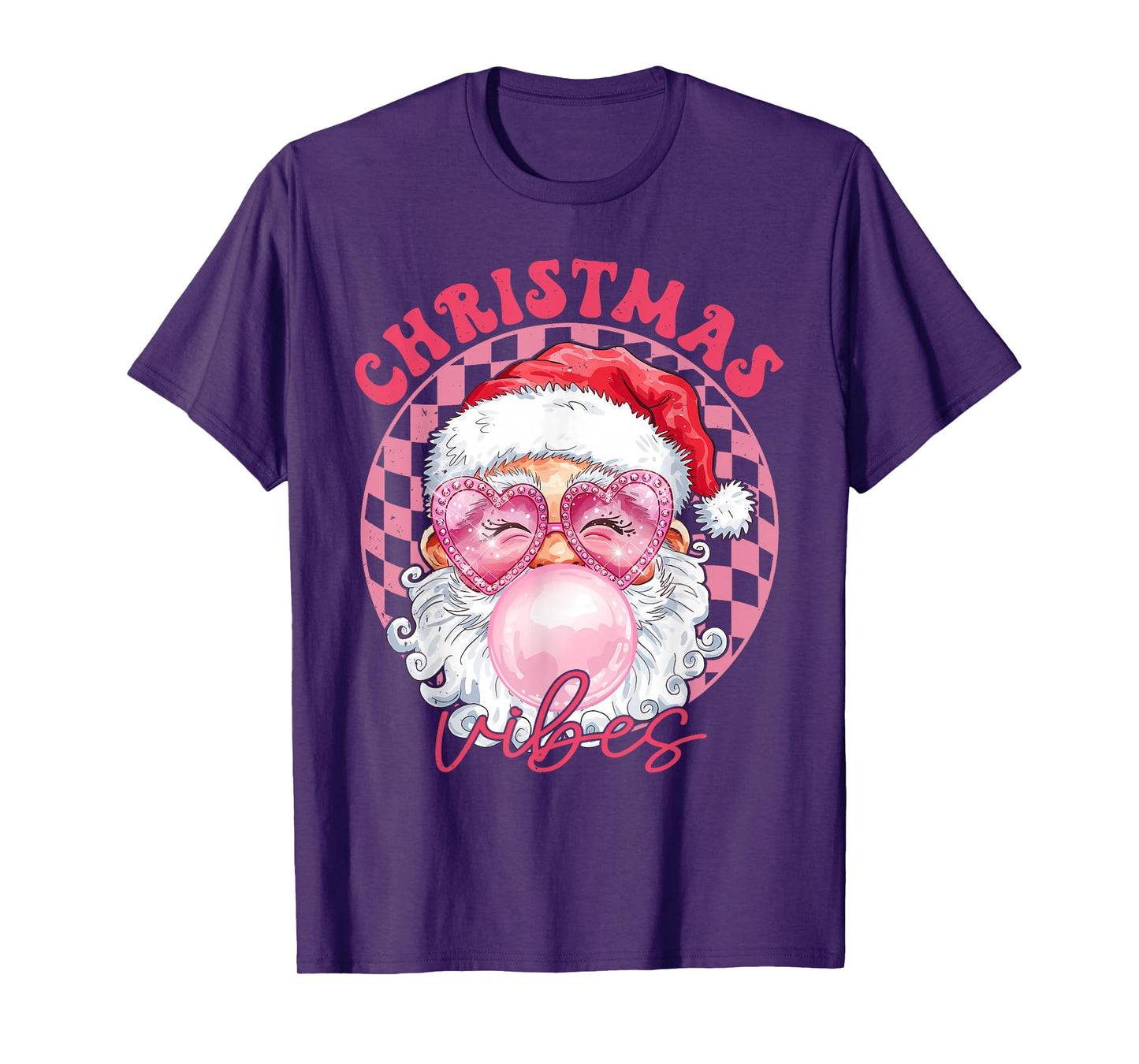 Vintage Groovy Santa Claus Christmas Vibes Womens Kids Girls T-Shirt