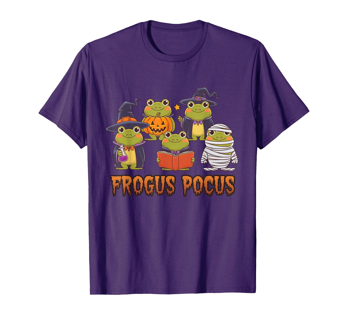 Frogus Pocus Funny Frog Halloween Costume Witch Spooky T-Shirt