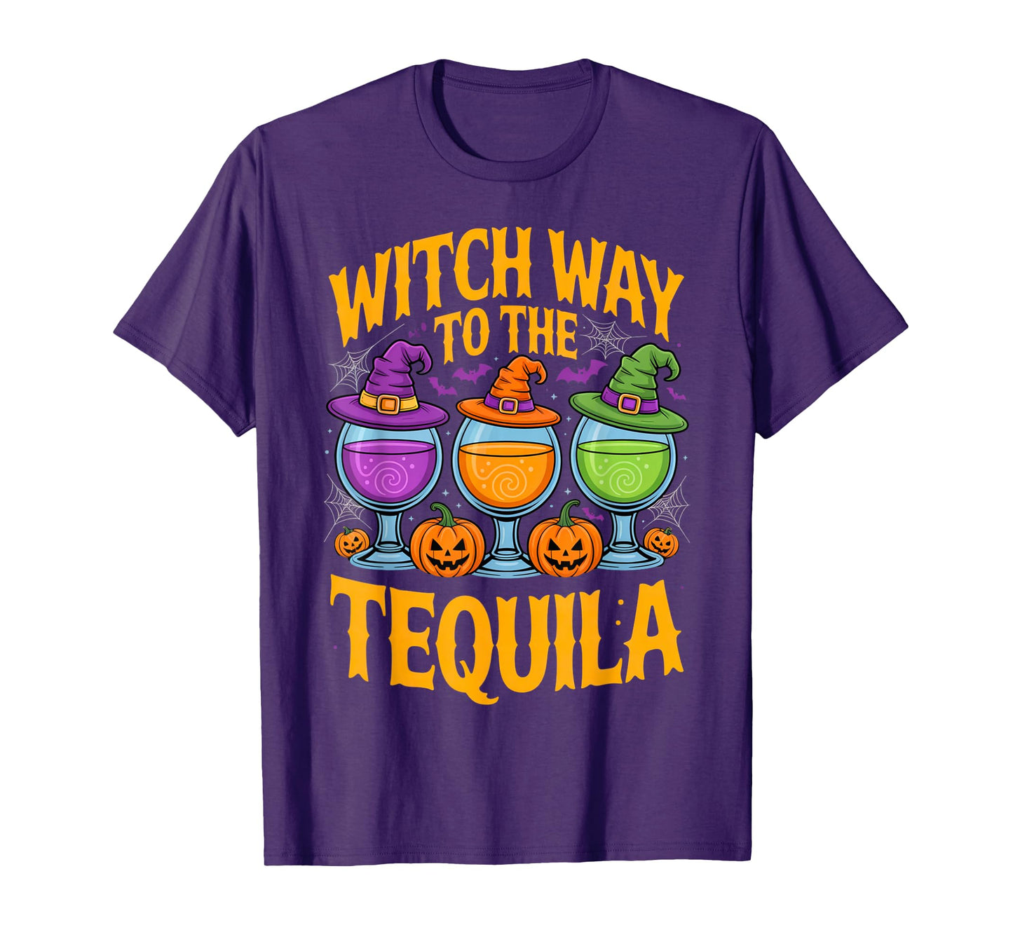 Witch Way to The Tequila Funny Halloween Cocktail Humor T-Shirt