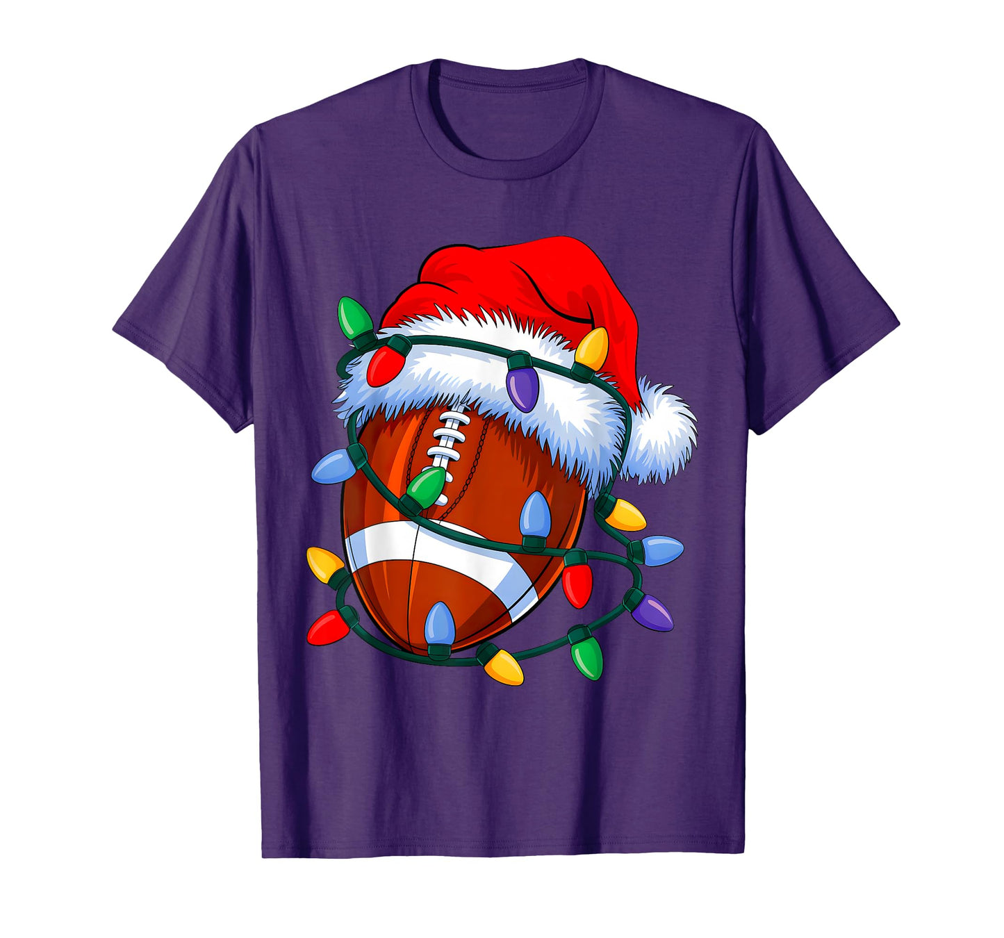 Christmas Football Xmas Santa Sports Hat Mens Womens Kids T-Shirt