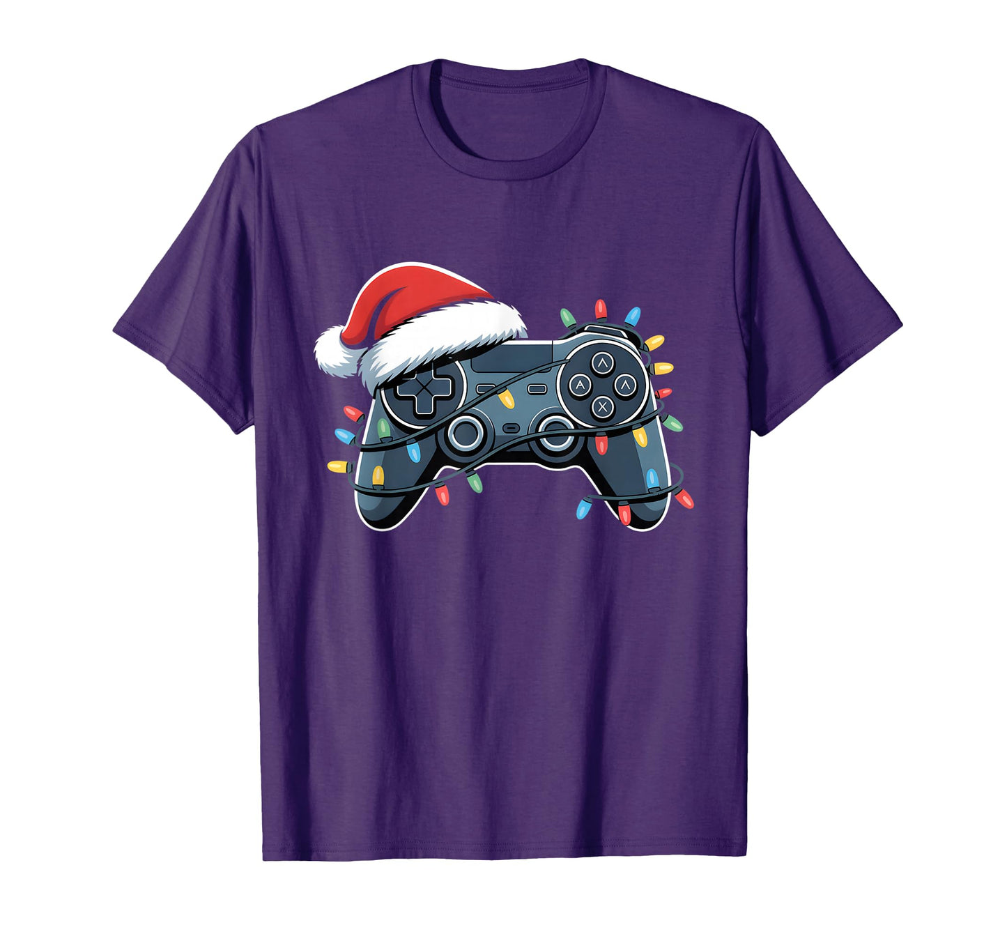 Video Game Controller Christmas Santa Hat Gamer Boys Men T-Shirt
