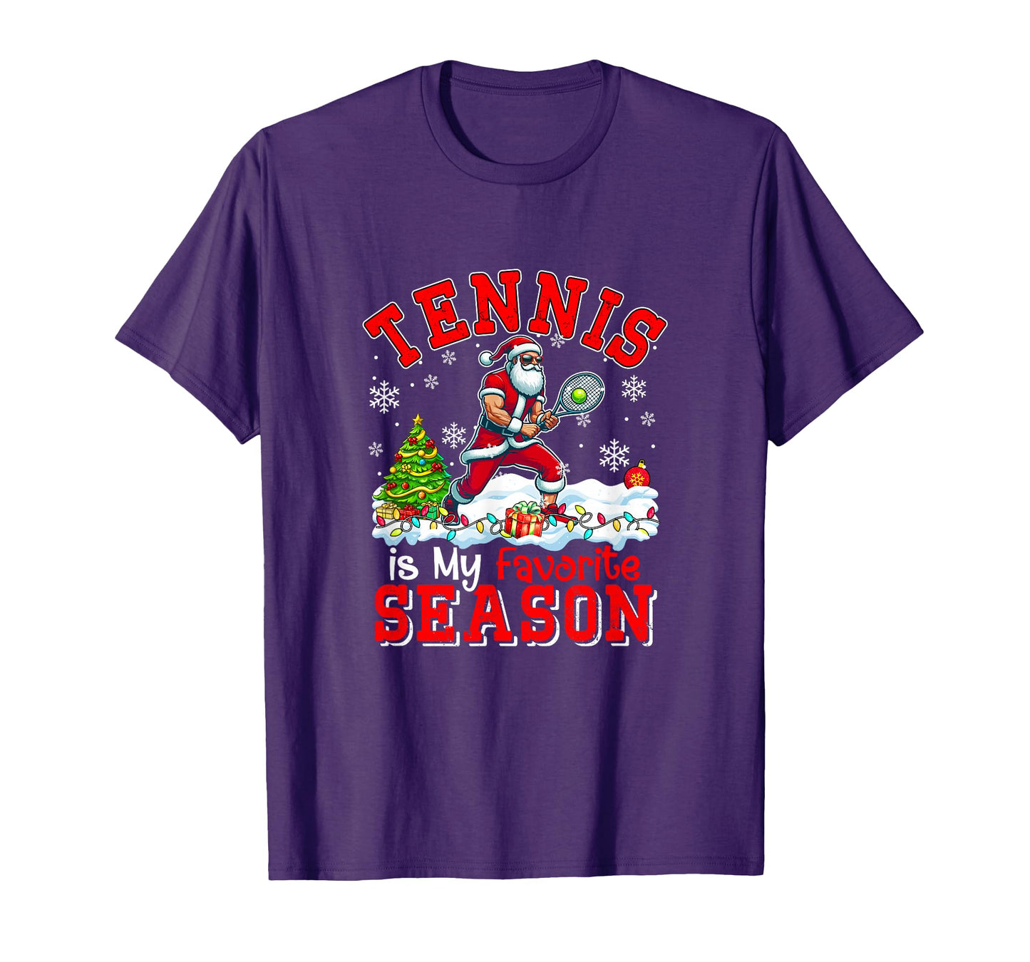 Tennis is Favorite Season Costume Player Christmas Santa T-Shirt