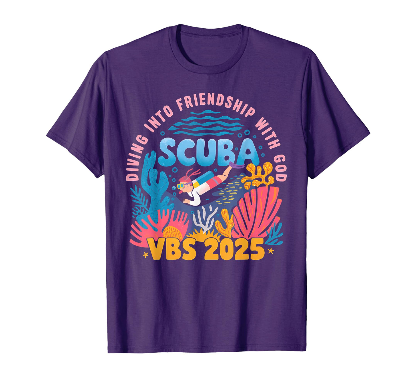 Diving Into Friendship With God Beach Scuba VBS 2025 T-Shirt