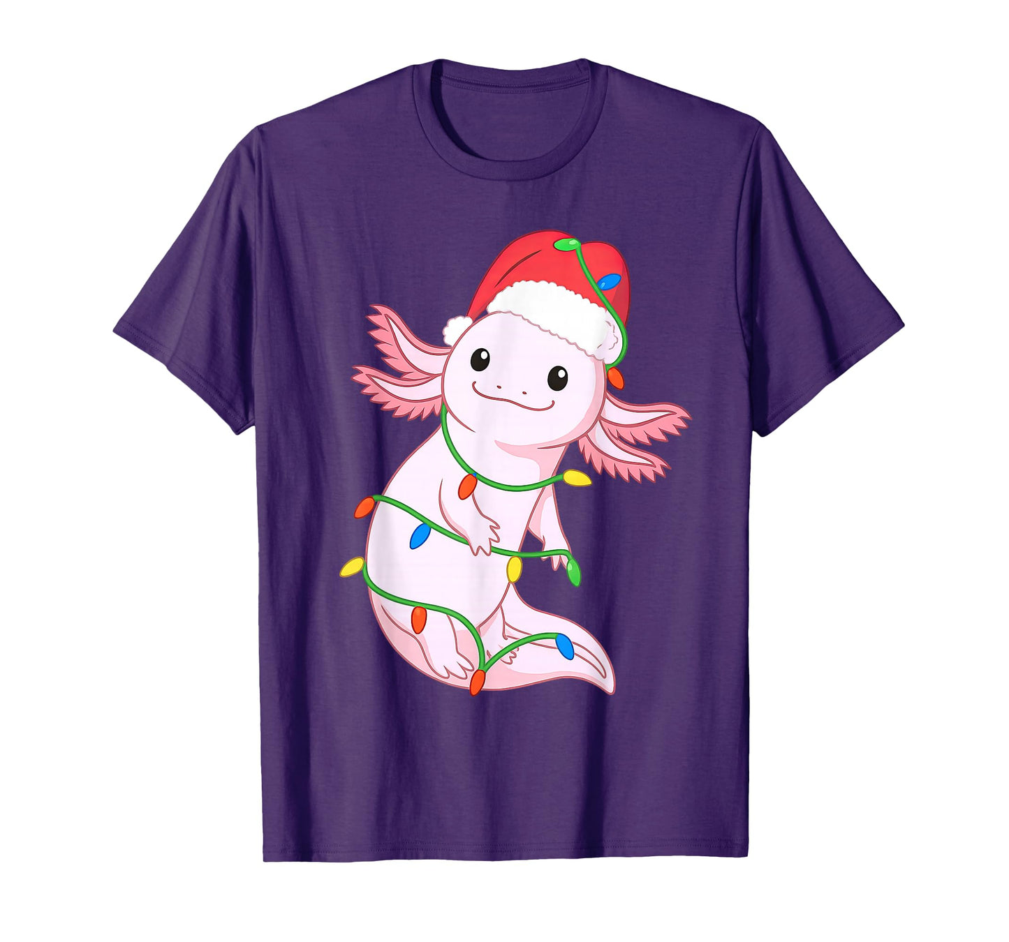 Axolotl Christmas Tree Lights Holiday Pet Lover T-Shirt