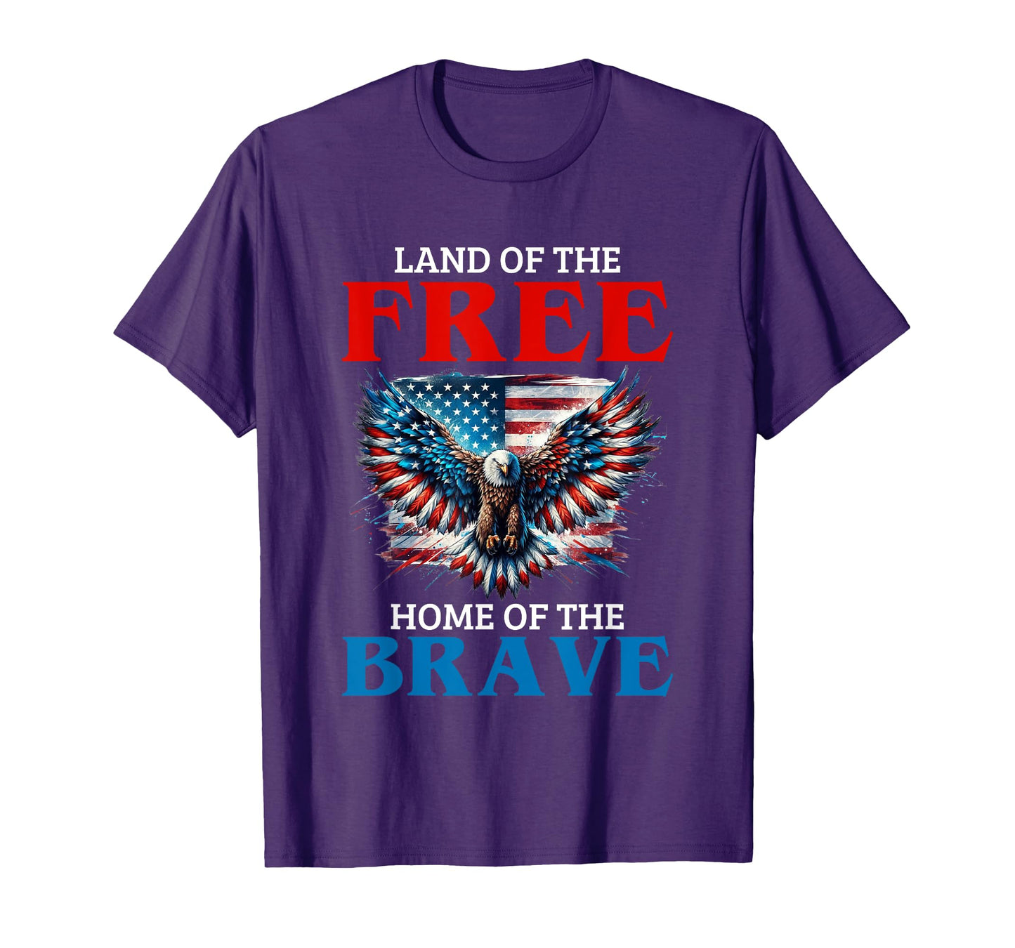 Land Of The Free Home Of The Brave Eagle Usa Vintage Flag T-Shirt