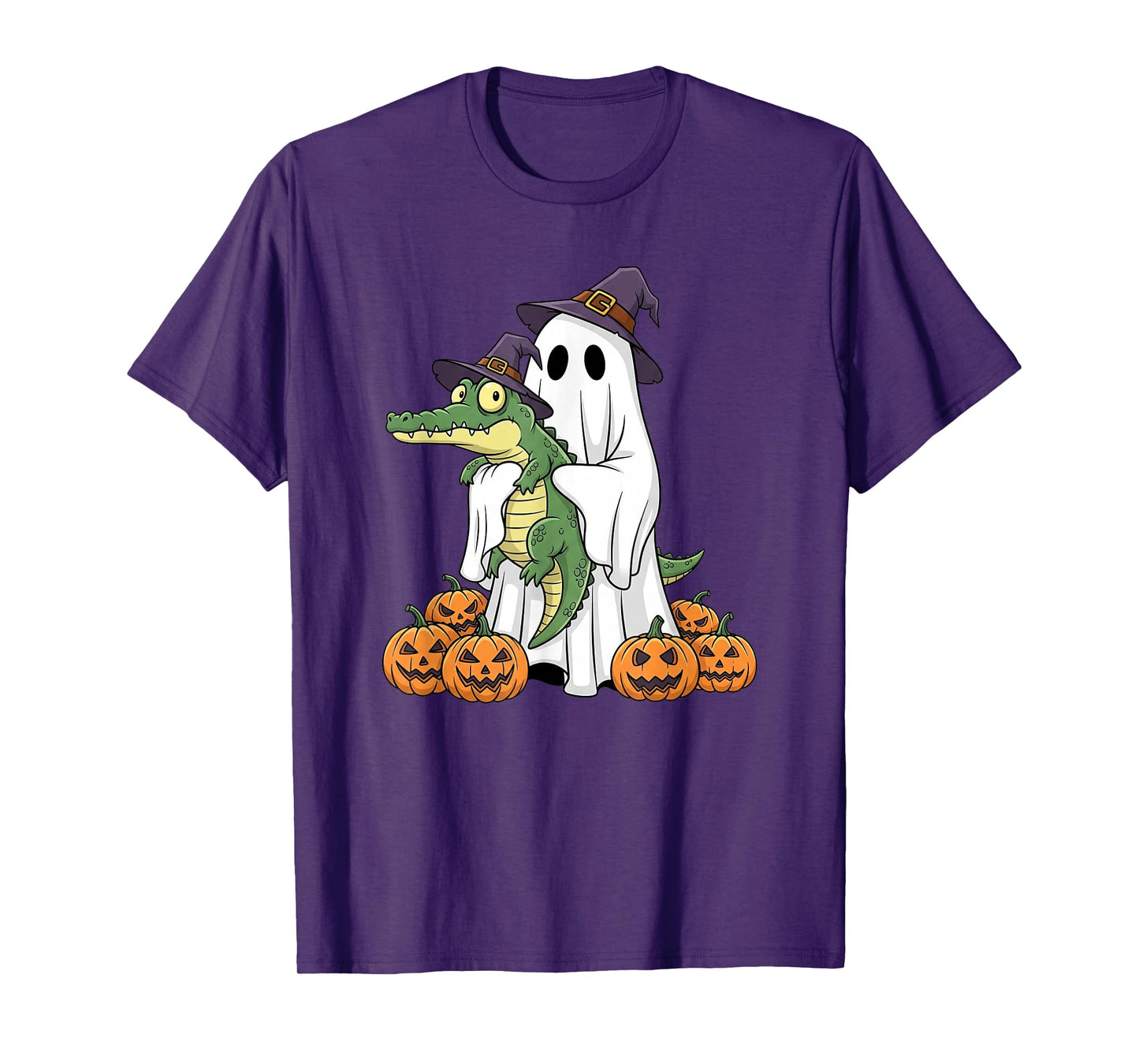 Funny Ghost Alligator Pumpkin Halloween Kids Mens Womens T-Shirt