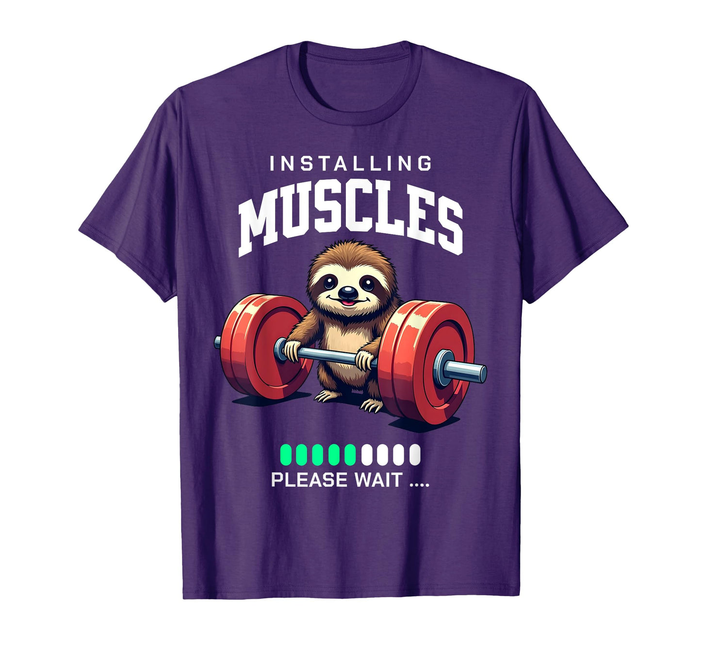 Funny Sloth Workout Gym Fitness Weightlifting T-Shirt
