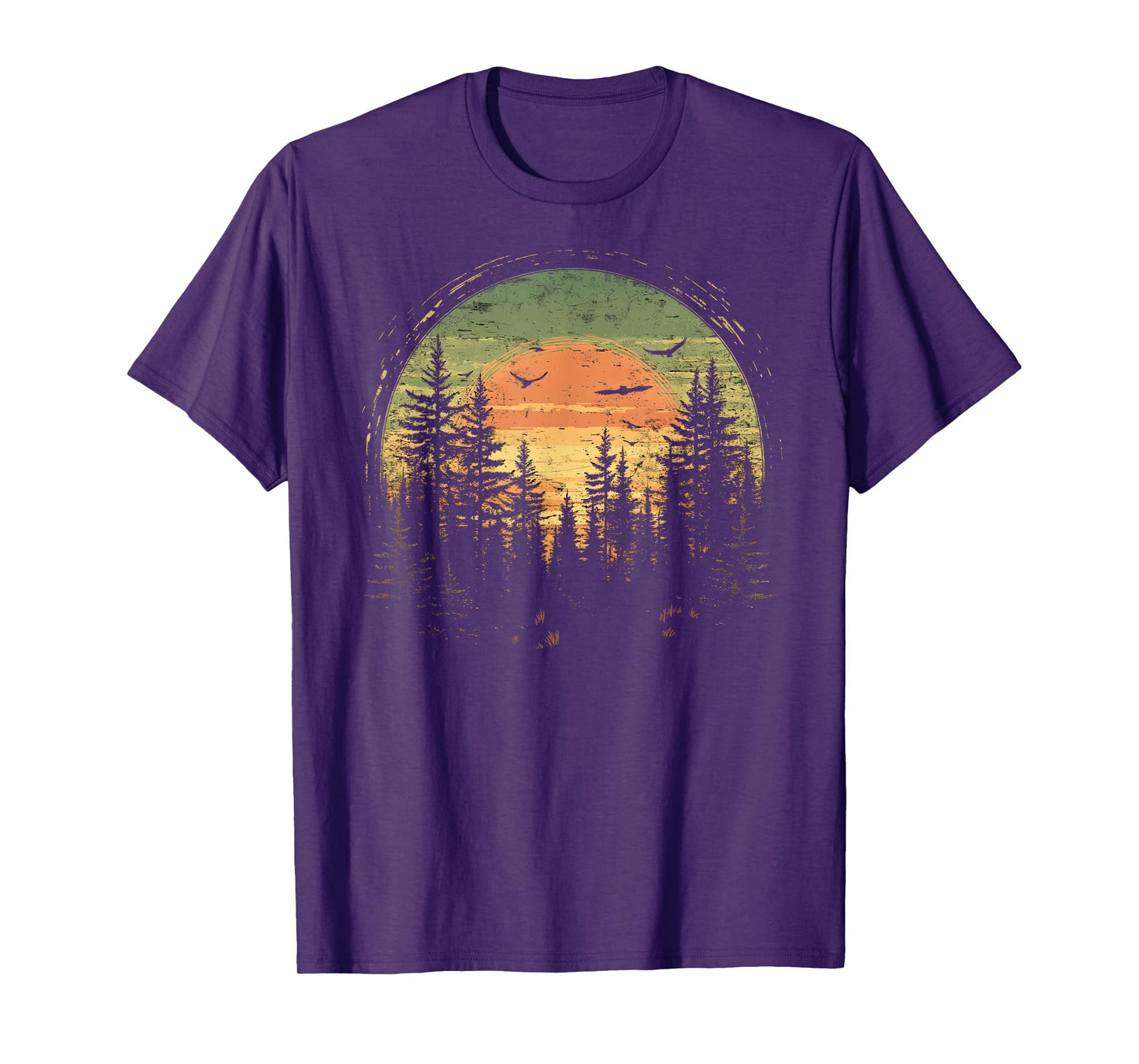 Retro Wilderness Bear Trees Reflection Outdoor Forest T-Shirt