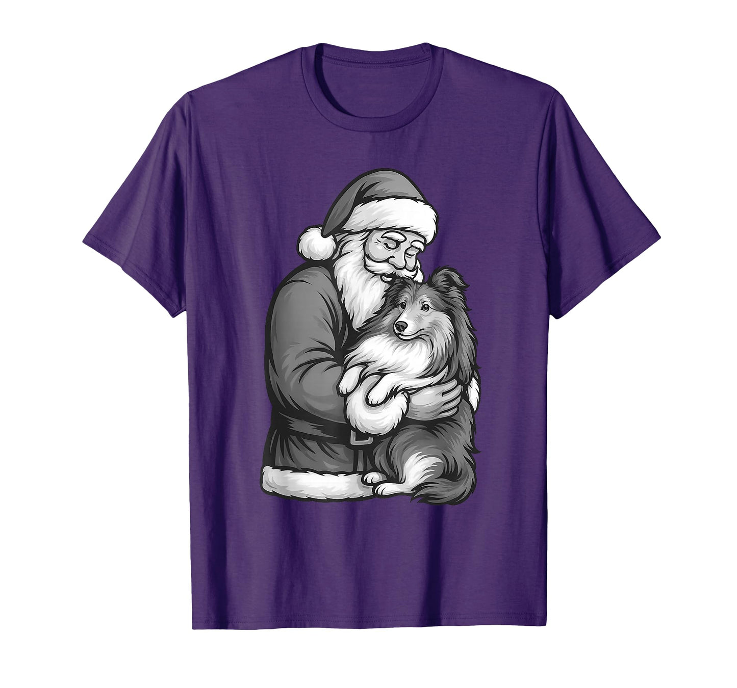 Shetland Sheepdog Santa Claus Christmas Dog Lover T-Shirt