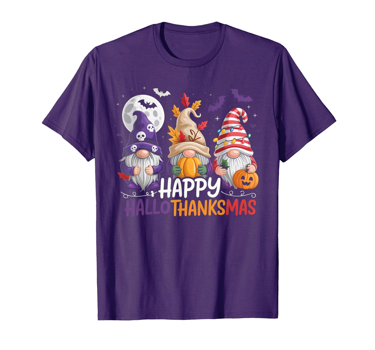 HalloThanksMas Gnomes Halloween Thanksgiving T-Shirt