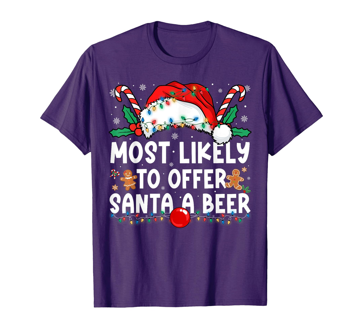 Most Likely to Offer Santa A Beer Family Matching Christmas T-Shirt