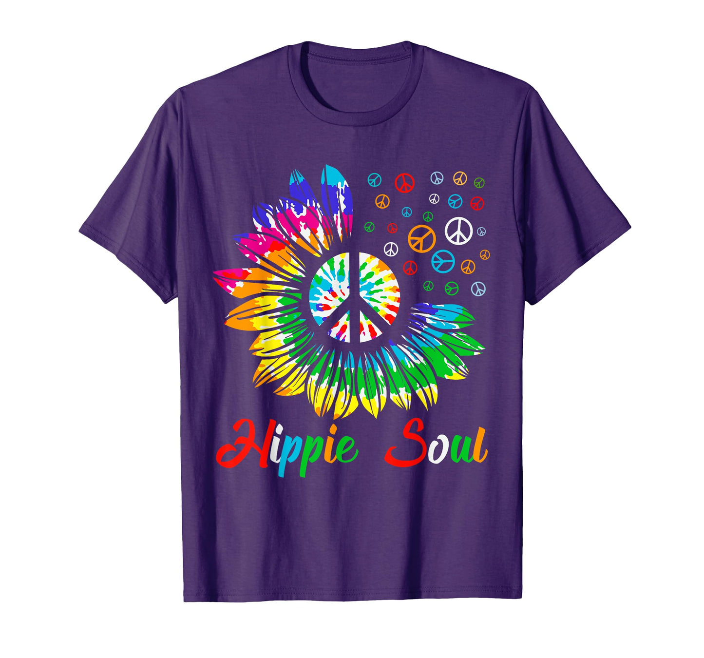 Cool Daisy Peace Sign Hippie Soul Symbol and Flower Womens T-Shirt