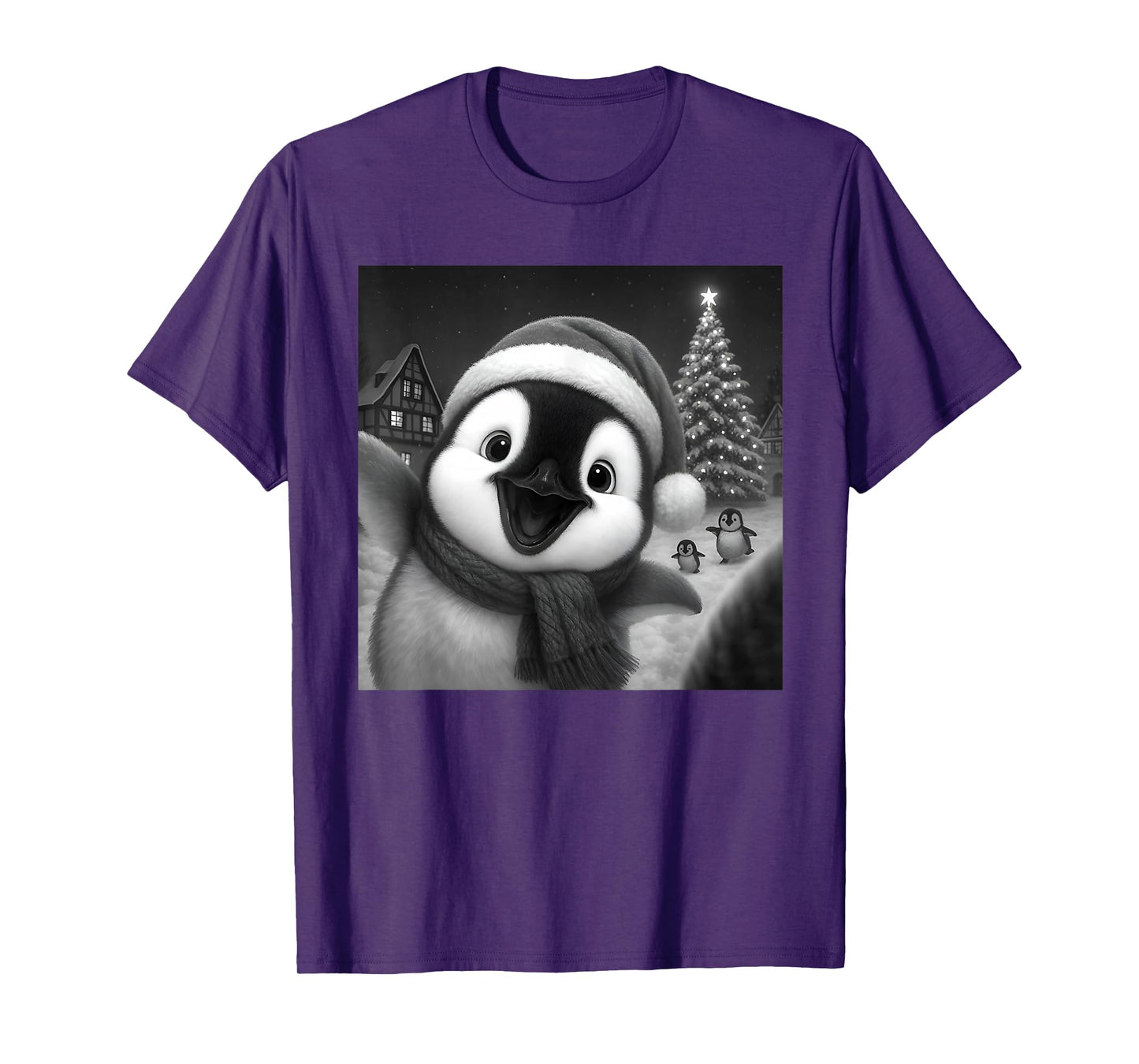 Penguin Taking A Selfie Funny Christmas Xmas Pajamas Holiday T-Shirt