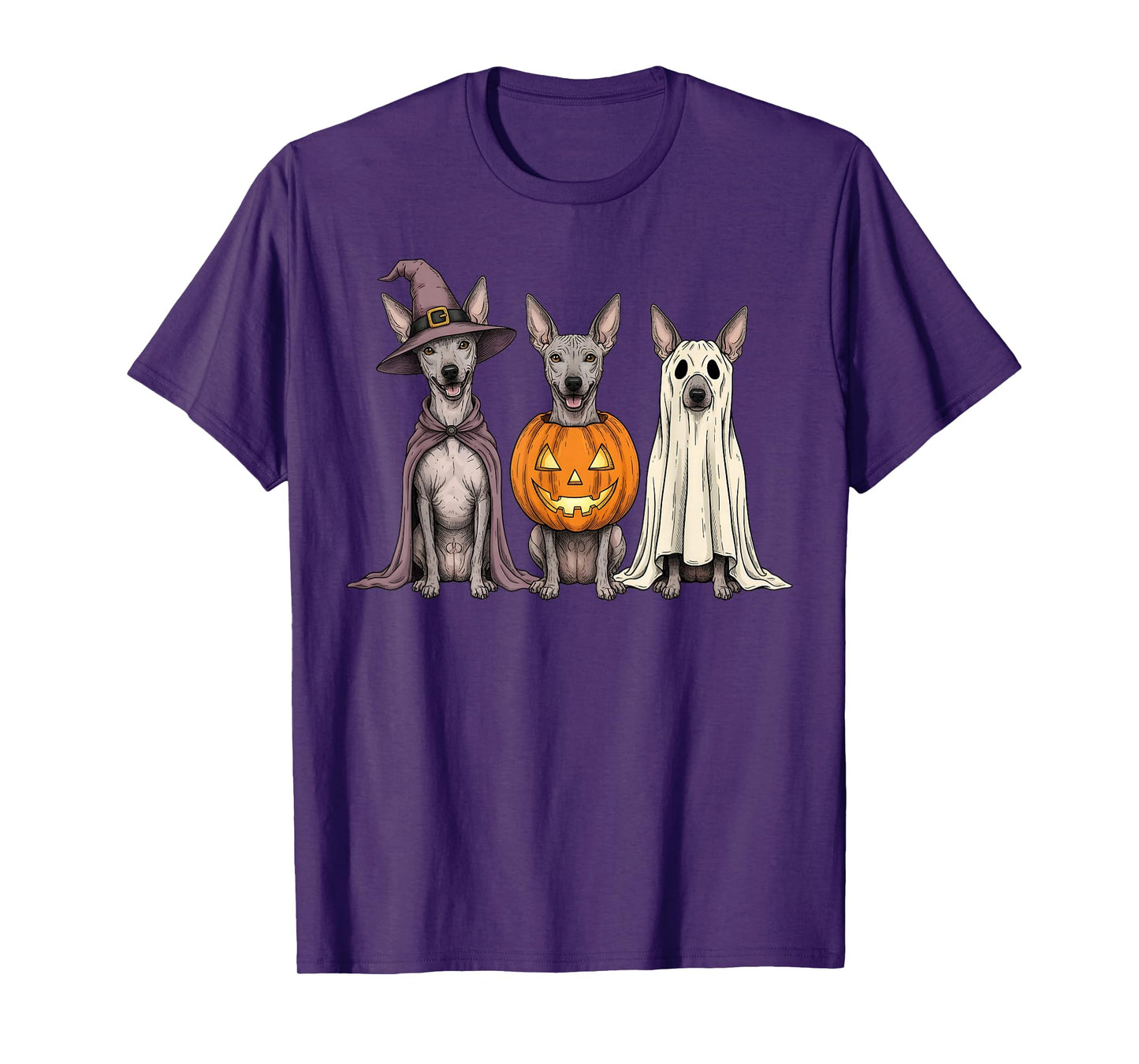 Spooky Ghost Xoloitzcuintli Pumpkin Halloween Xolo Dog Lover T-Shirt