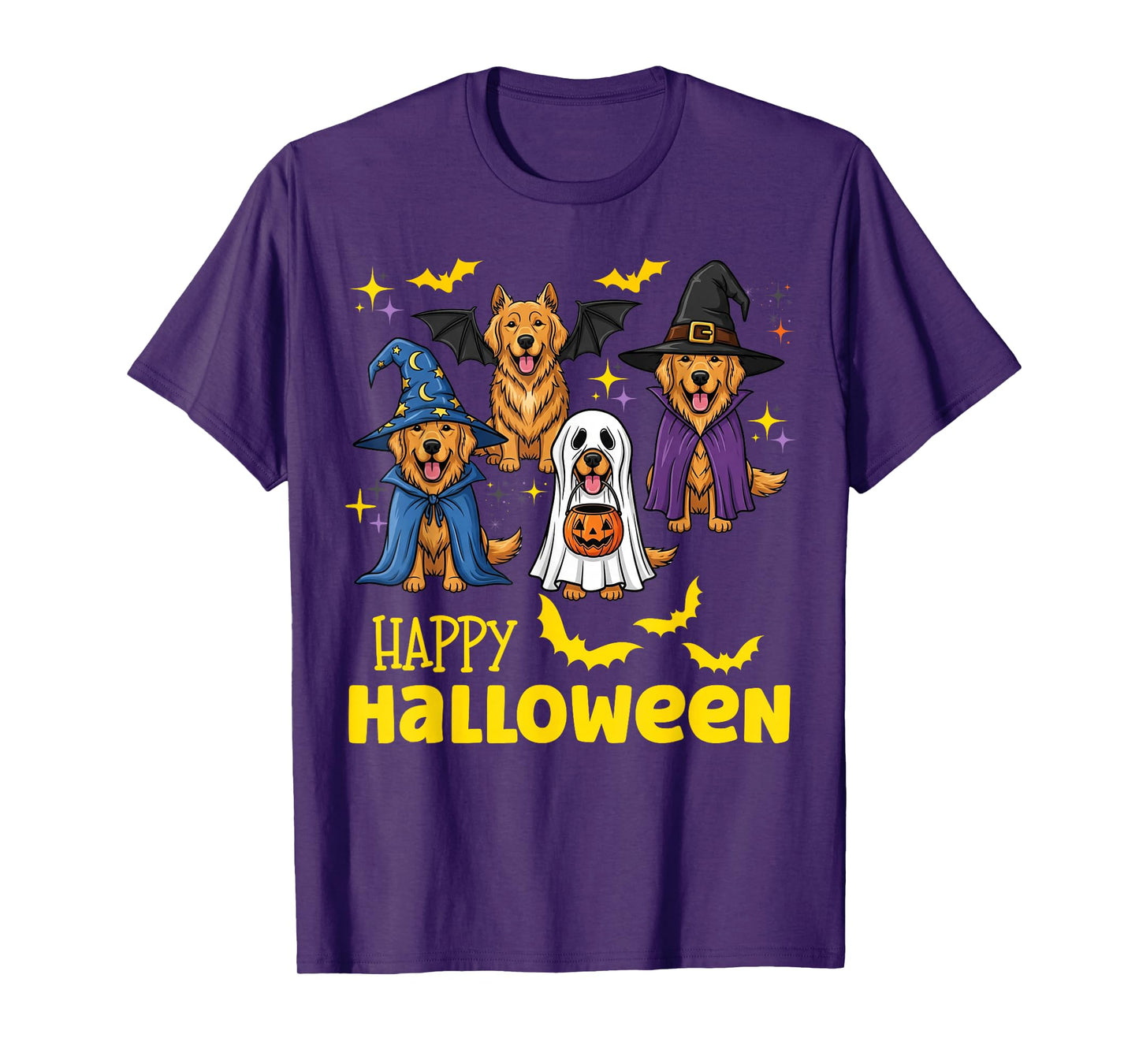 Happy Halloween Golden Retriever Ghost Dog Lover Womens Men T-Shirt