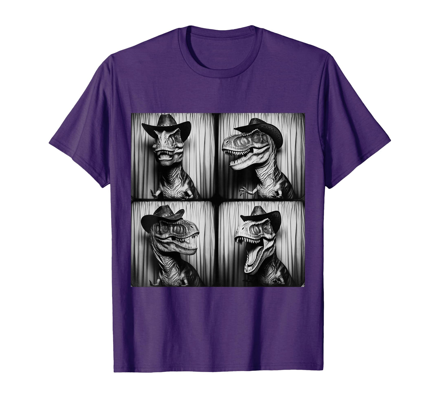 Trex In Cowboy Hat Dinosaur Dino Funny Western Photo Booth T-Shirt