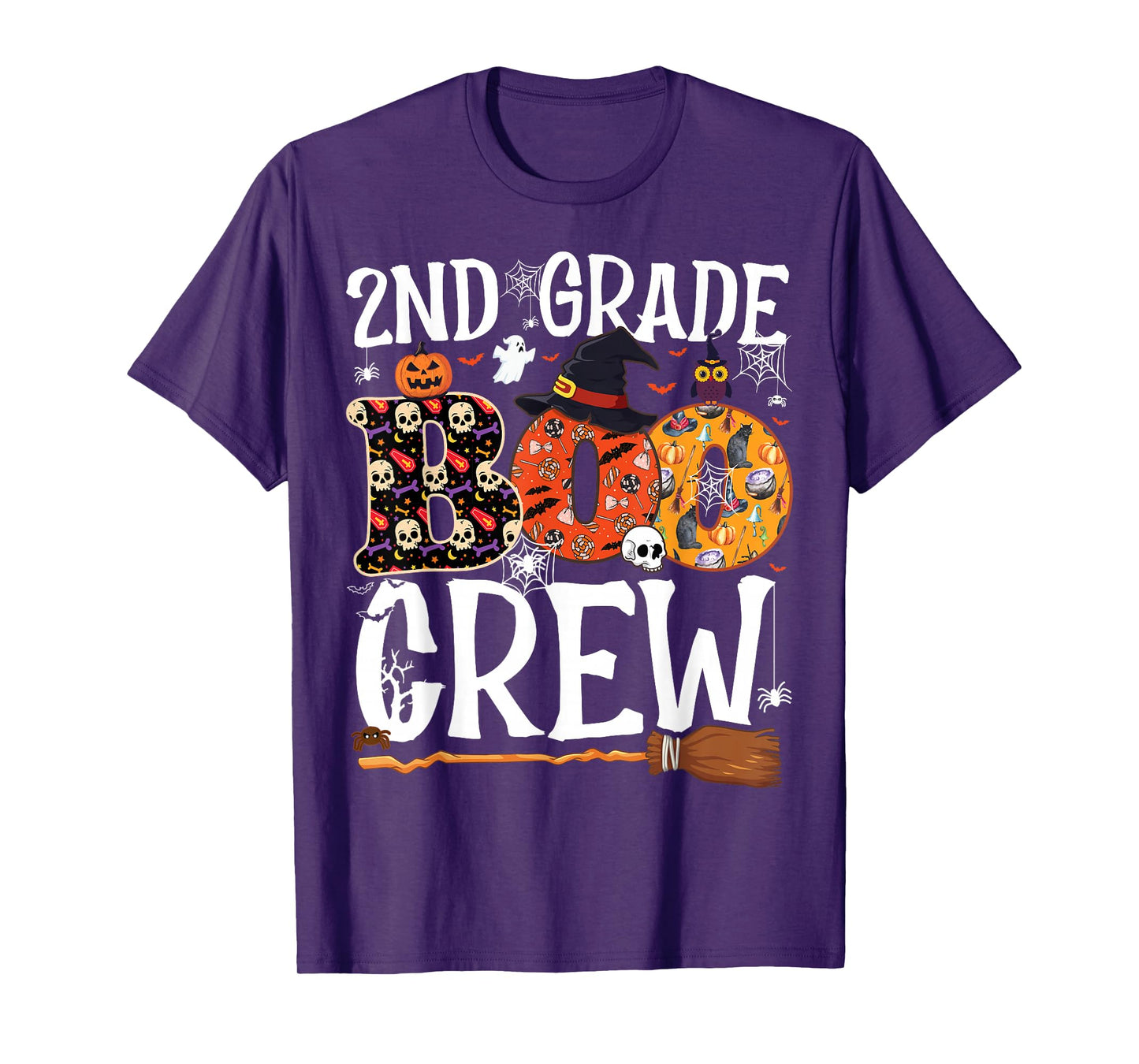 2nd Grade Boo Crew Cute Ghost Halloween Teacher Kids T-Shirt