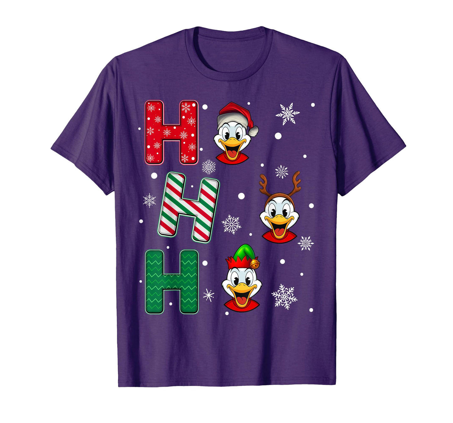 Ho Ho Ho Duck Animal Matching Santa Elf Xmas T-Shirt
