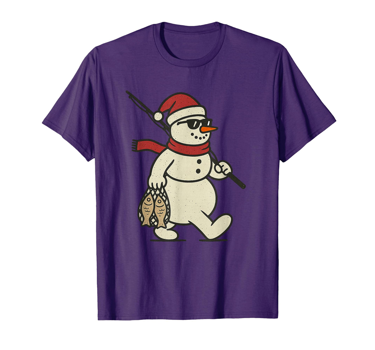 Fishing Christmas Vintage Fish Funny Xmas T-Shirt