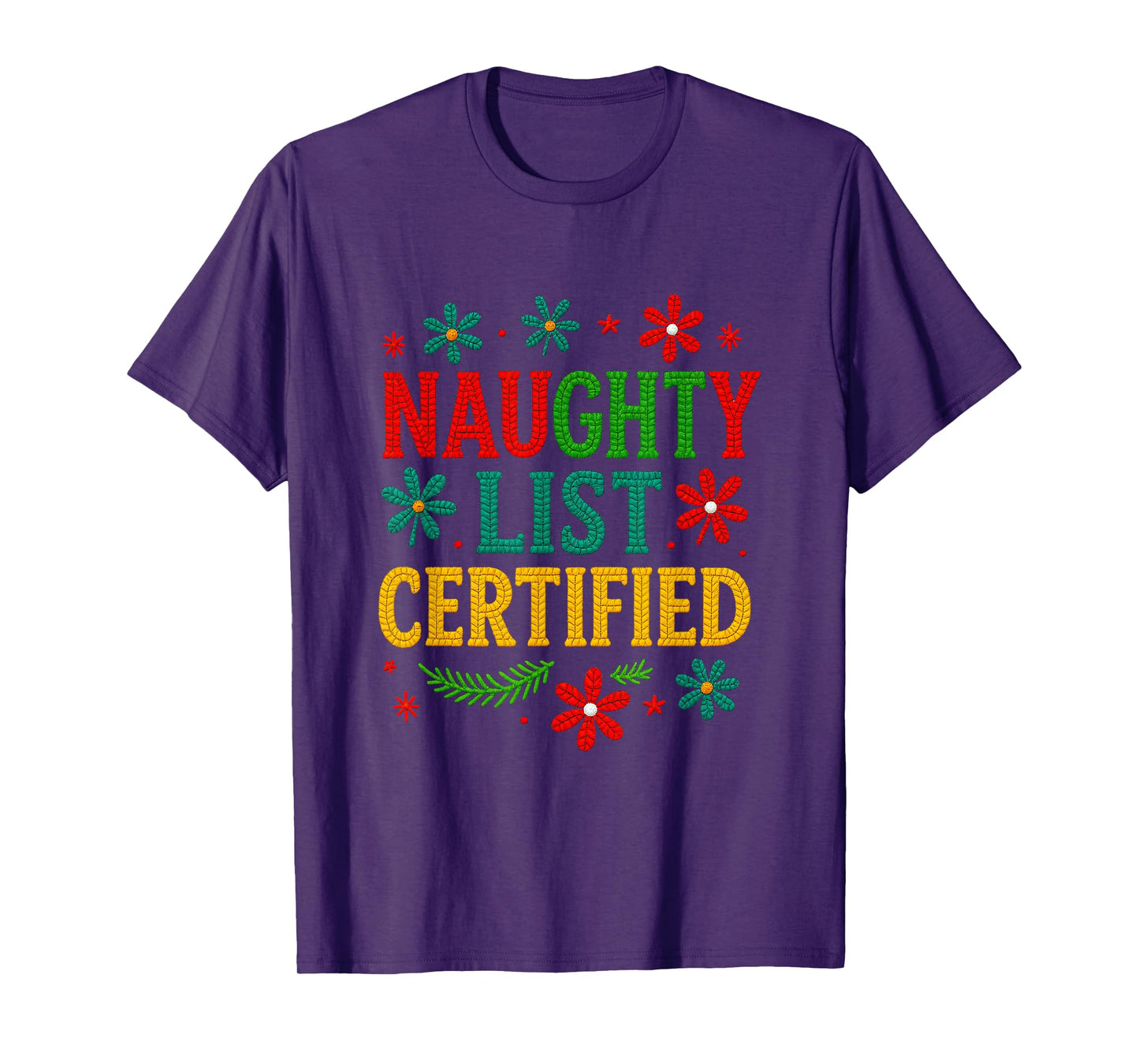 Pretty Naughty List with Santa Costume T-Shirt
