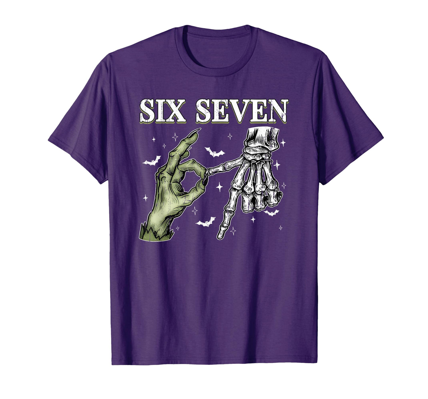 Six Seven 6 7 Meme, Funny Witch Skeleton Hands T-Shirt