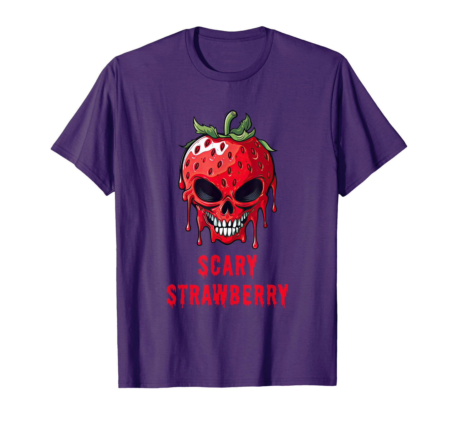 Scary Strawberry Groovy Halloween Spooky Skull T-Shirt