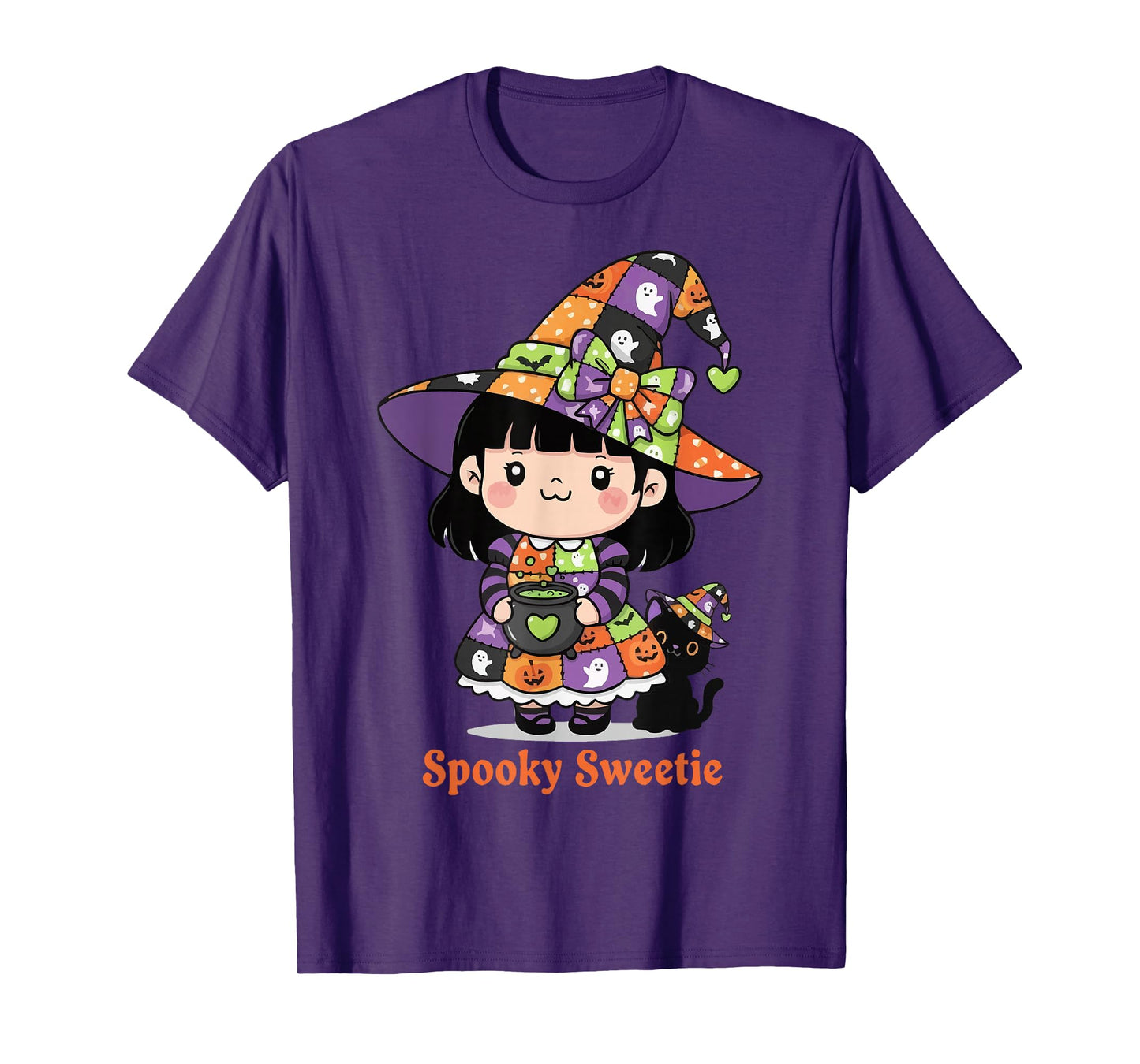 Halloween Patchwork Spooky Sweetie Vibe T-Shirt