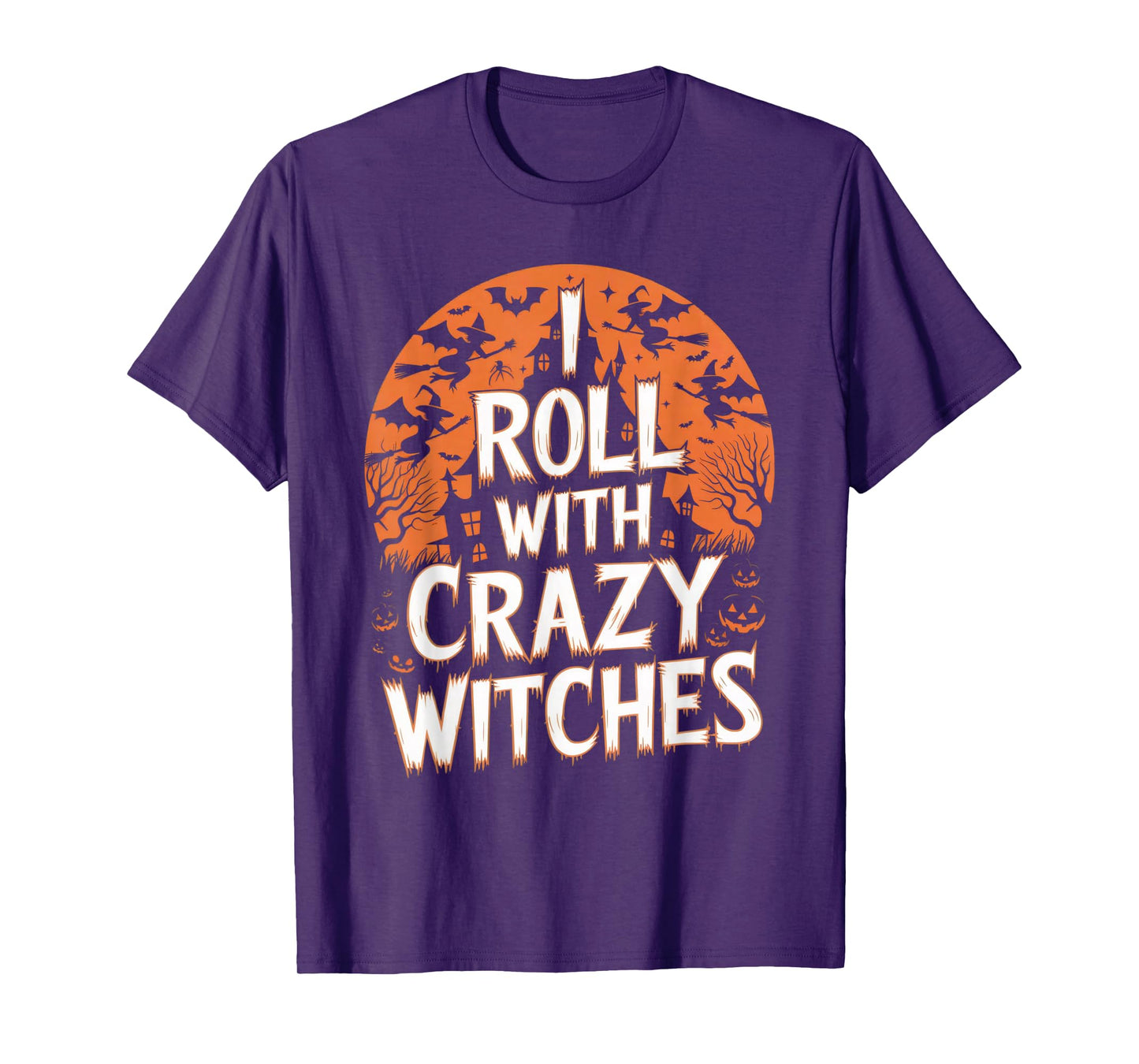 Funny Halloween Crazy Witches Spooky Season Design T-Shirt