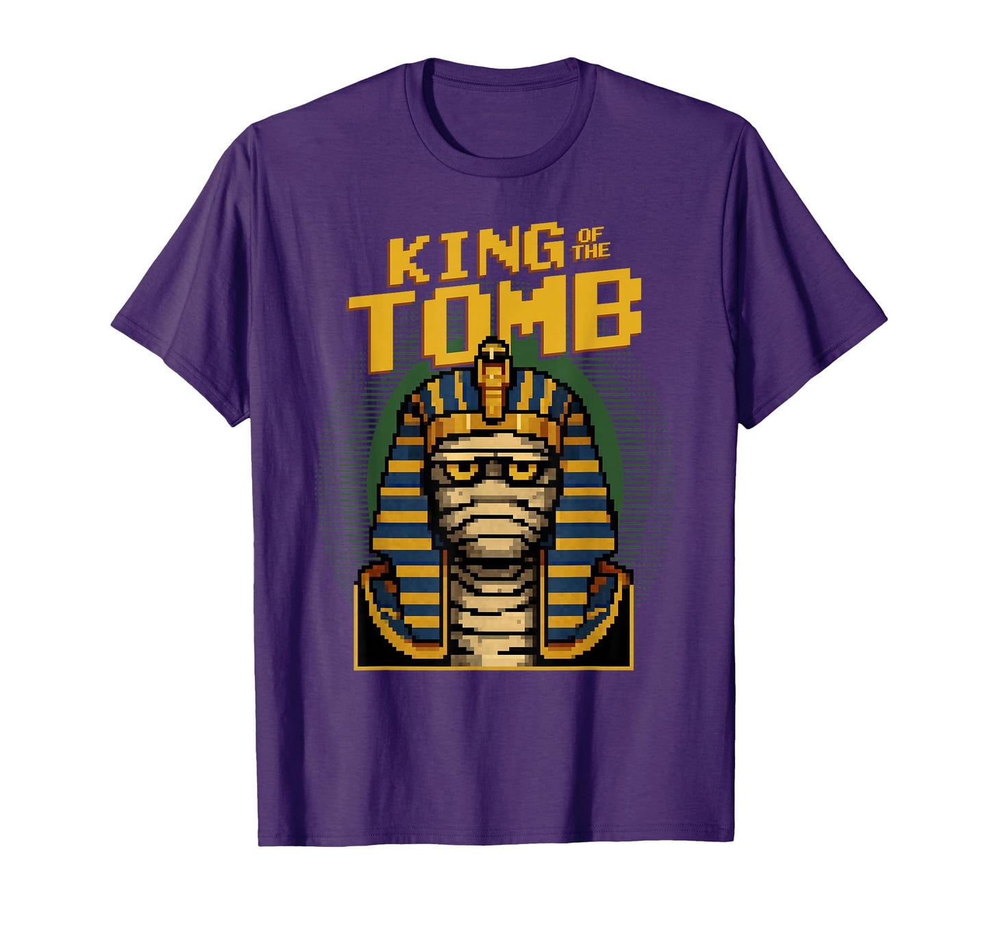 King of The Tomb Funny Pixel Art Mummy Pharaoh Halloween T-Shirt