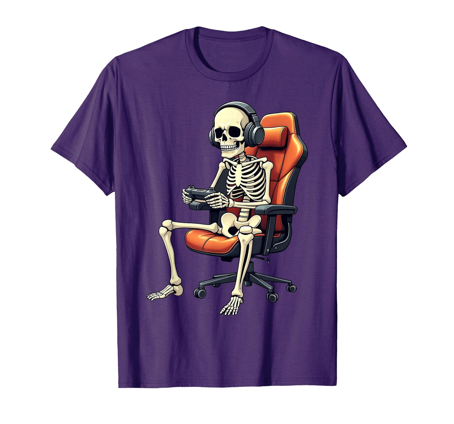 Halloween Skeleton Gamer Video Gaming Boys Girls Men Women T-Shirt