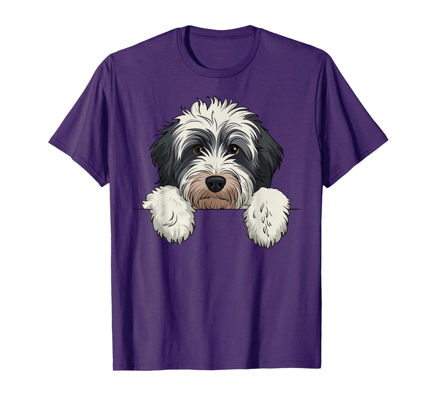 Cute Bernedoodle Peeking Doodle Puppy Dog Lover Men Women T-Shirt