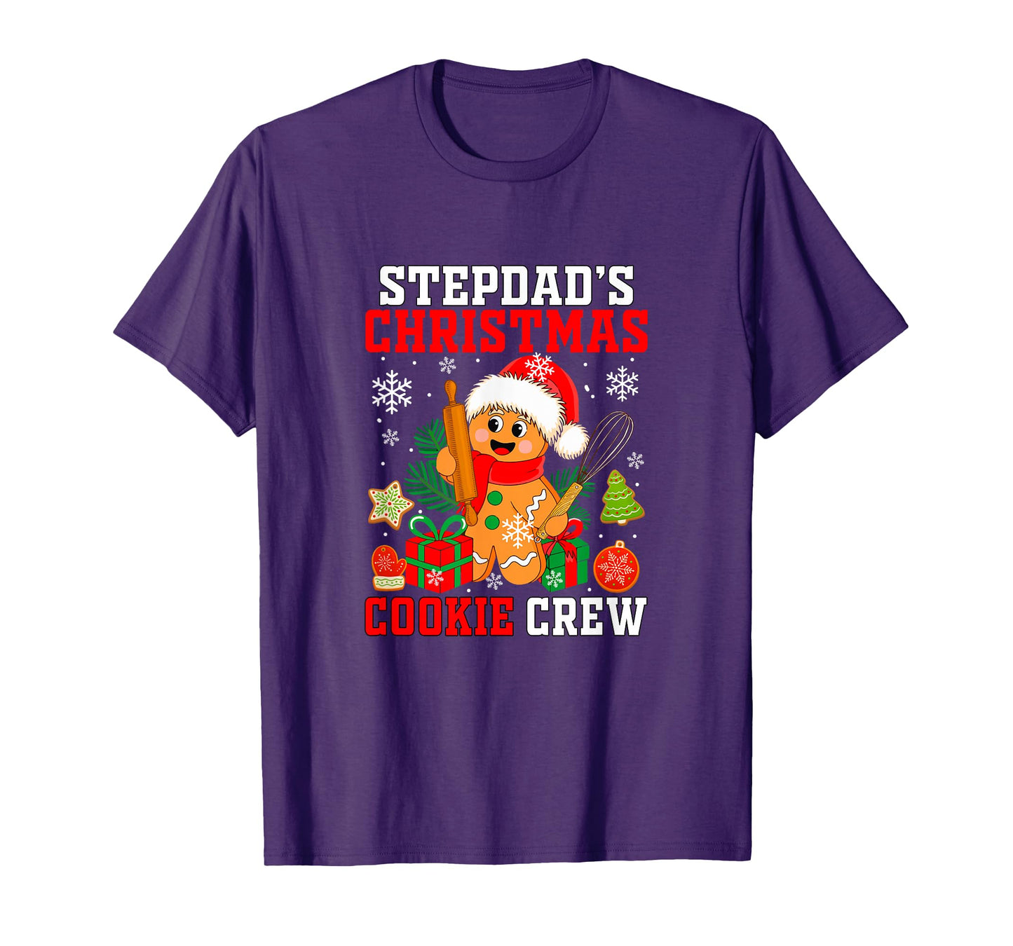 Stepdad's Christmas Cookie Crew Santa Gingerbread Baker T-Shirt