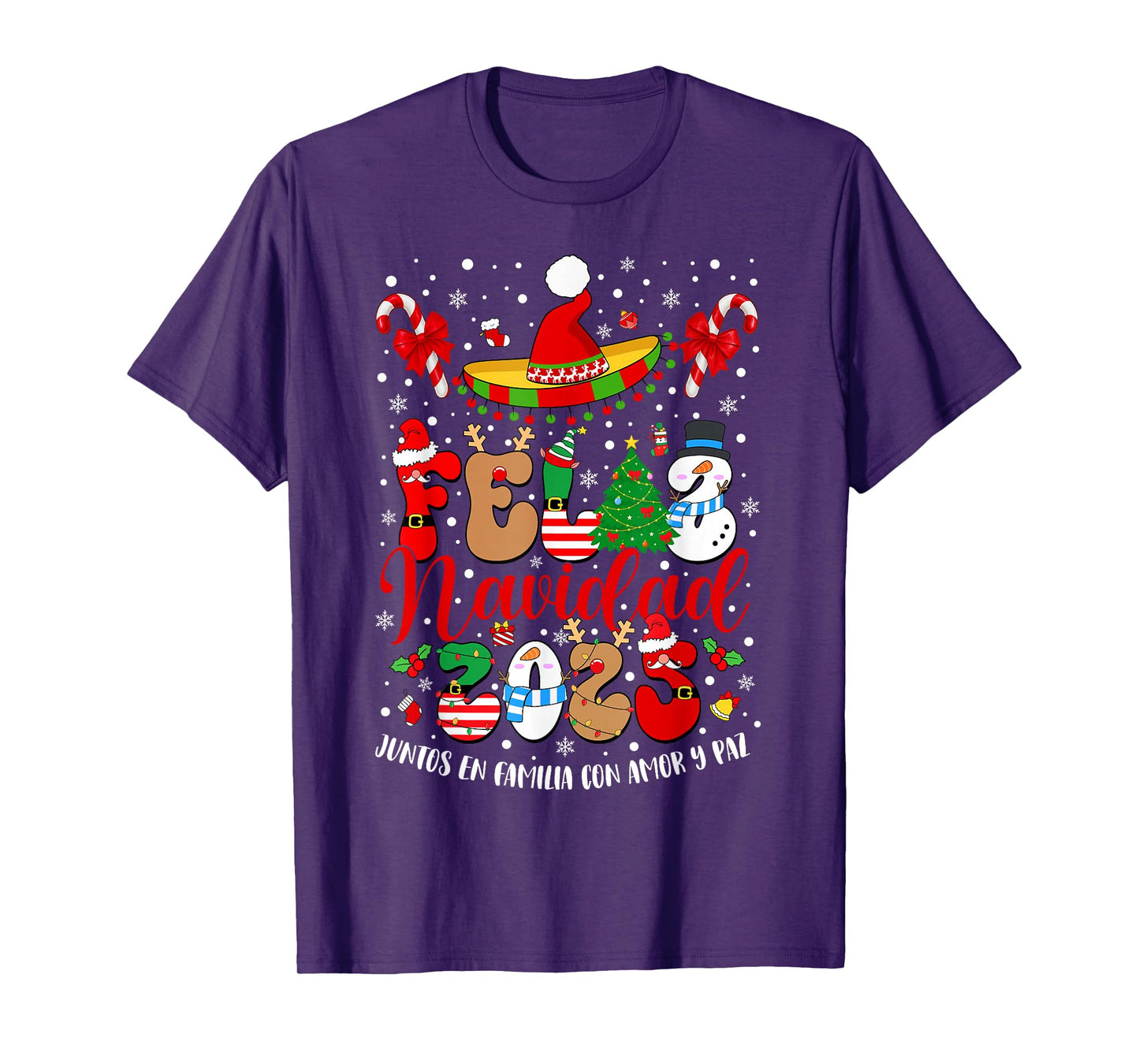 Feliz Navidad Matching Family Spanish Christmas Men Women T-Shirt