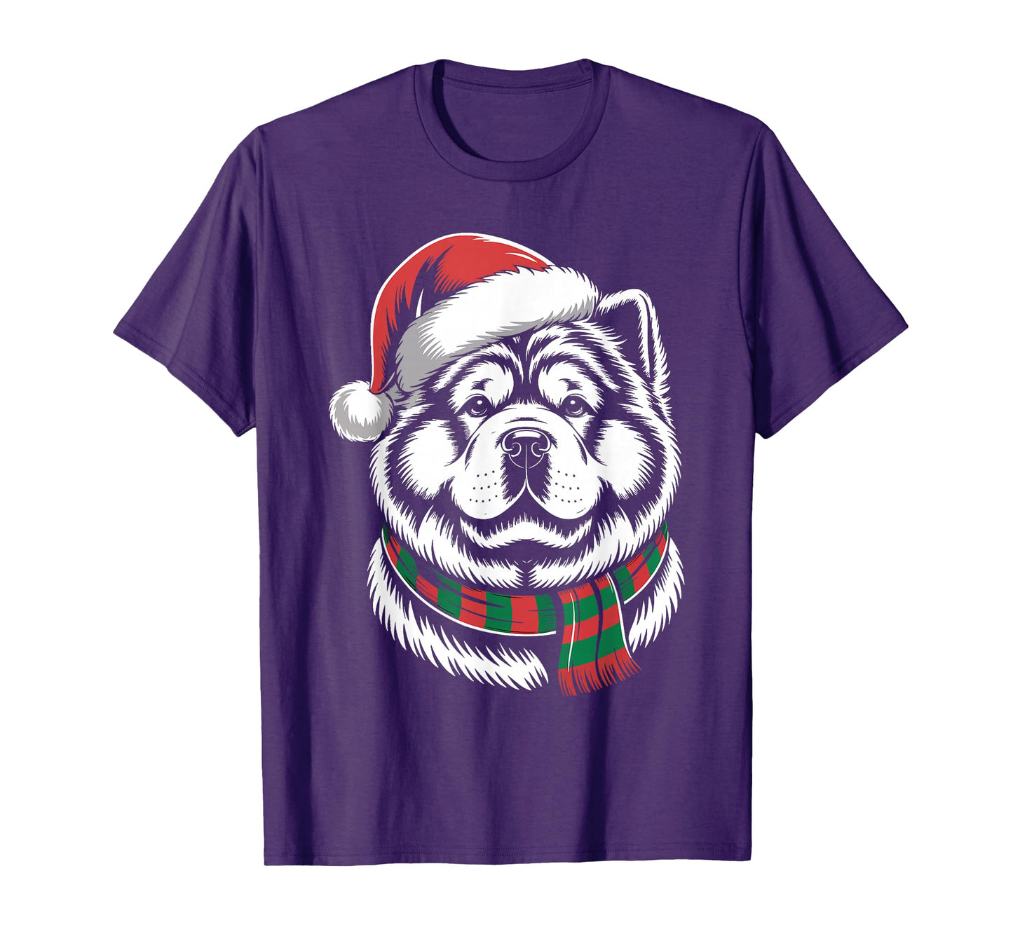 Chow Chow Dog Xmas Santa Hat Scarf Christmas Costume T-Shirt
