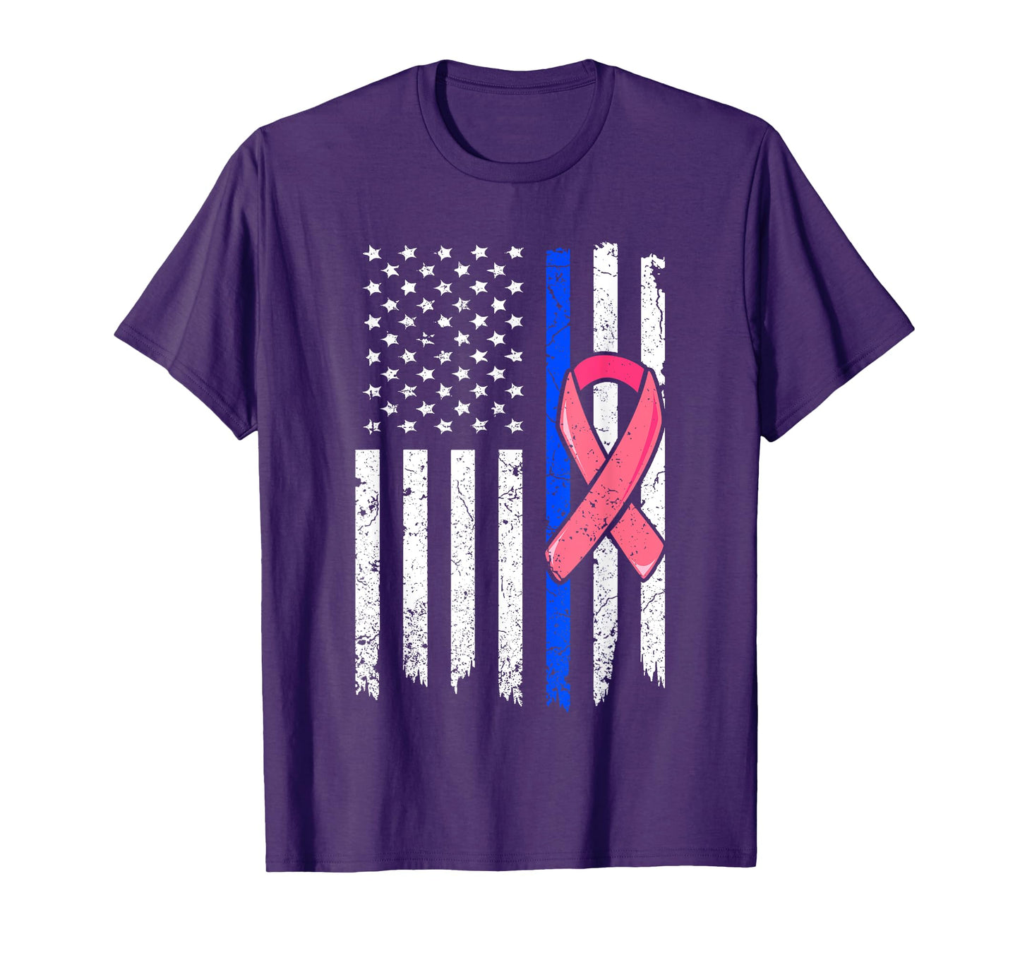 Breast Cancer Police Officer Pink Ribbon Policeman Women T-Shirt