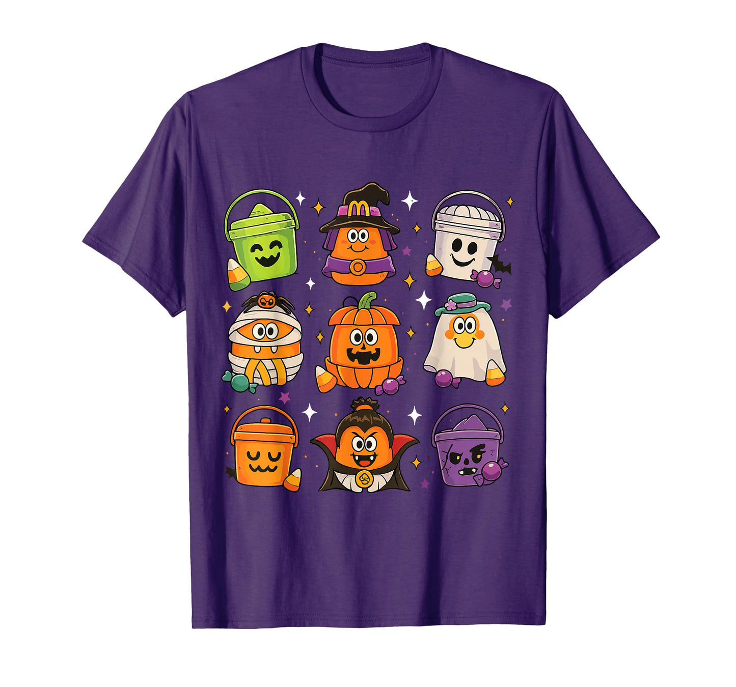 Funny Vintage Pumpkin Spooky Chicken Nuggets Tee T-Shirt