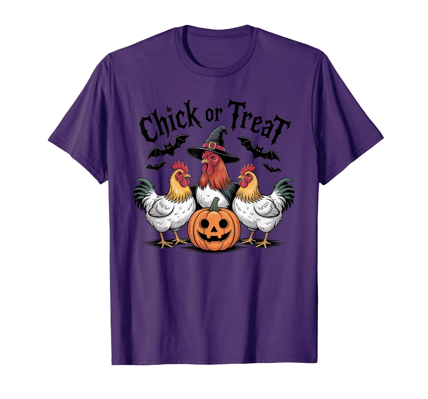 Chick Or Treat Chicken Ghost Pumpkin Funny Halloween Costume T-Shirt