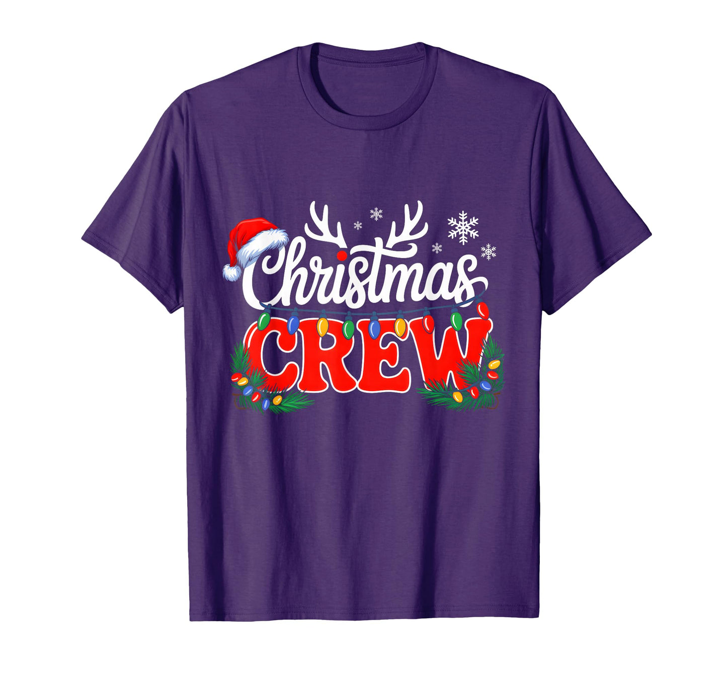 Christmas Crew Xmas Lights Family Matching Pajamas Holiday T-Shirt