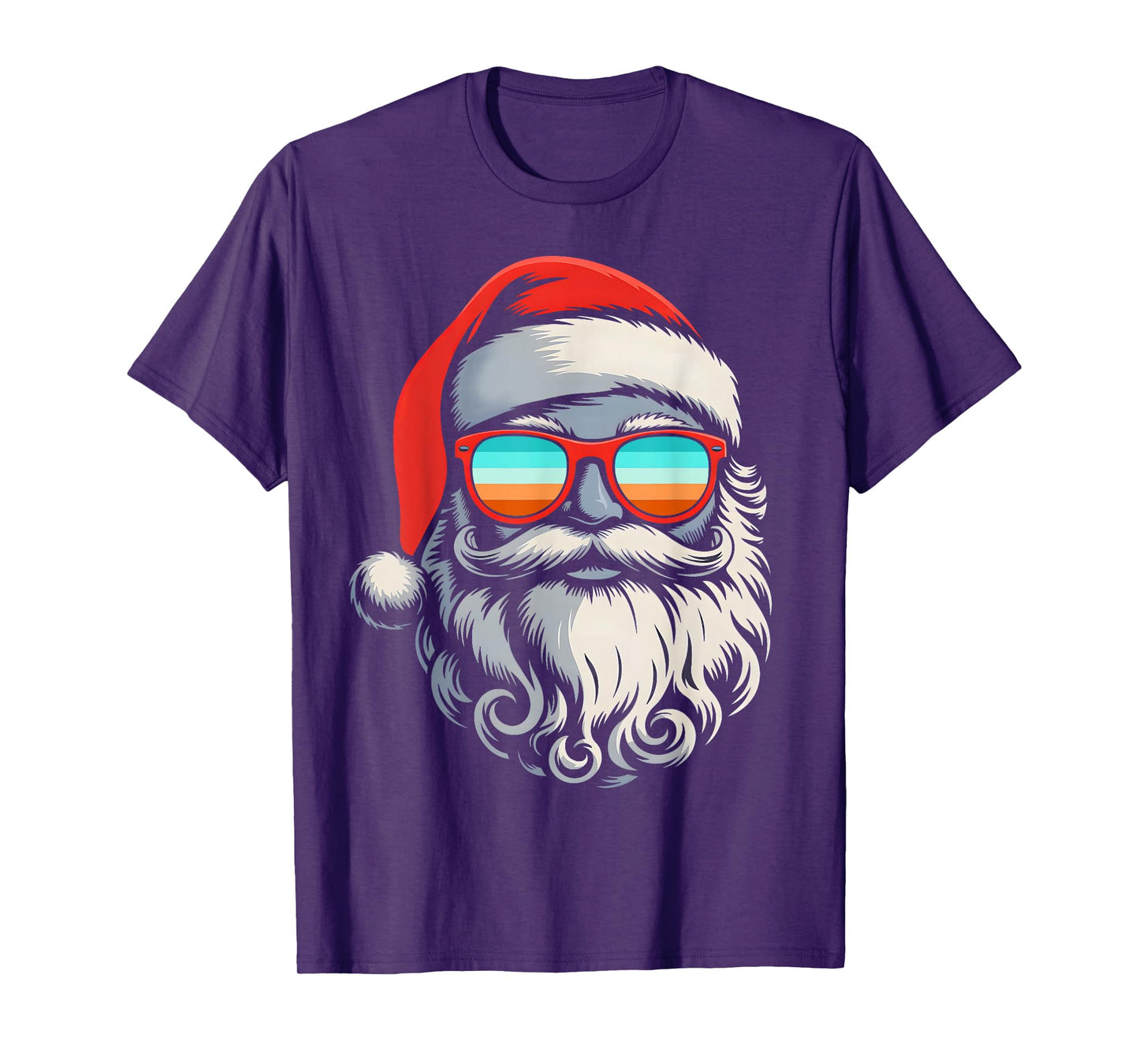 Vintage Santa Face Funny Xmas Pajamas Santa Hat Christmas T-Shirt
