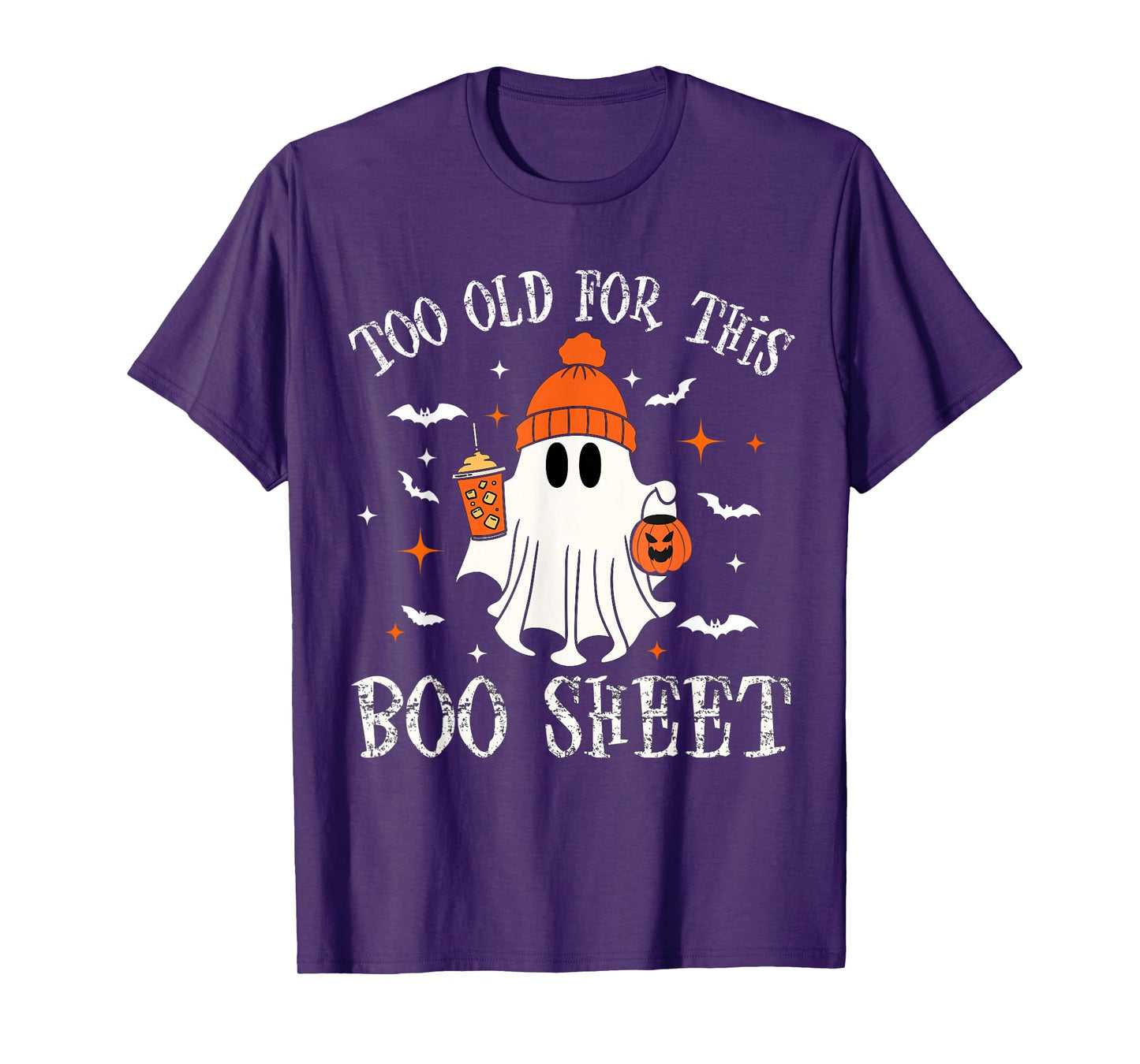 Too Old For This Boo Paper Ghost Halloween for Costume T-Shirt